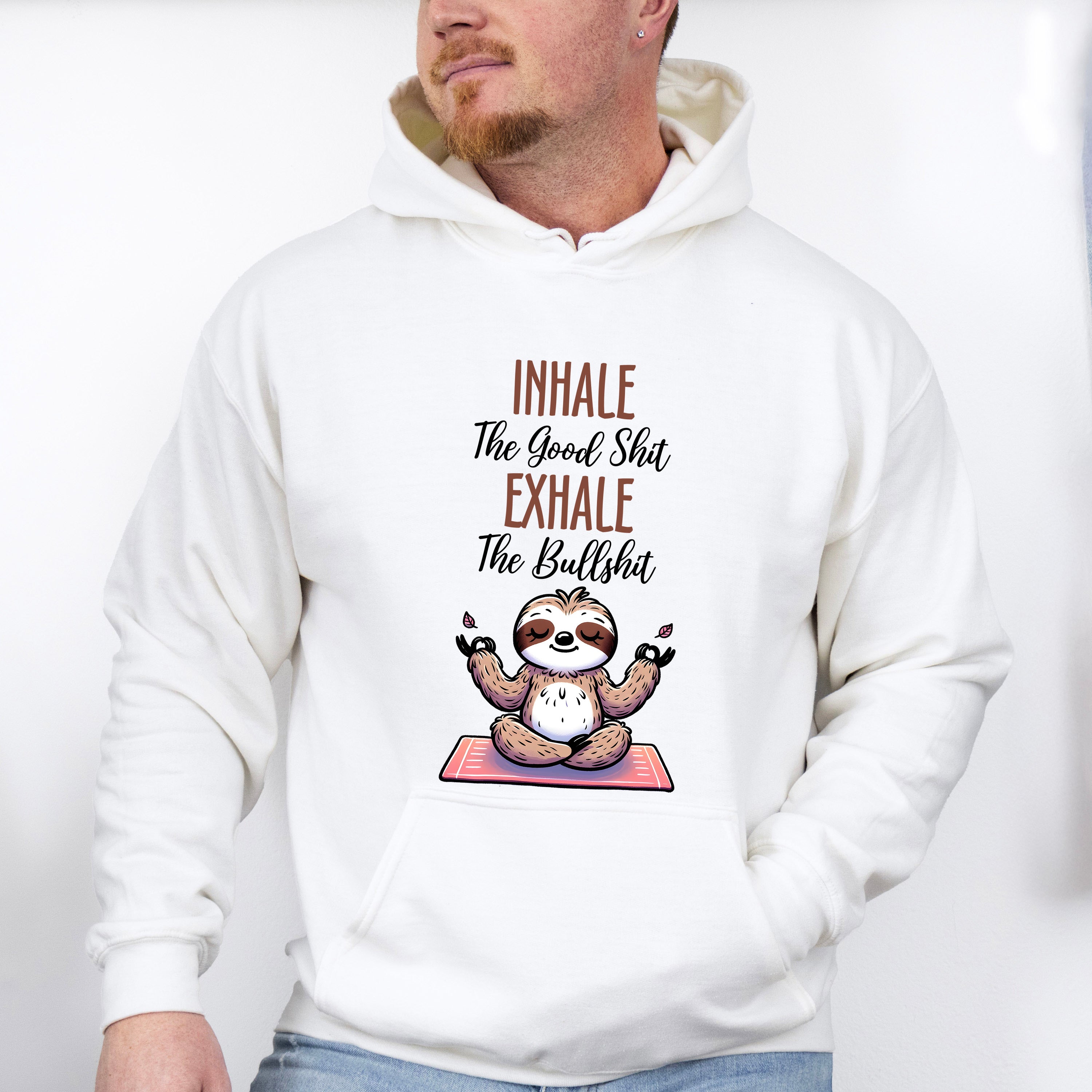 Inhale Exhale Sloth Design - Yoga Unisex Crewneck T-Shirt Sweatshirt Hoodie