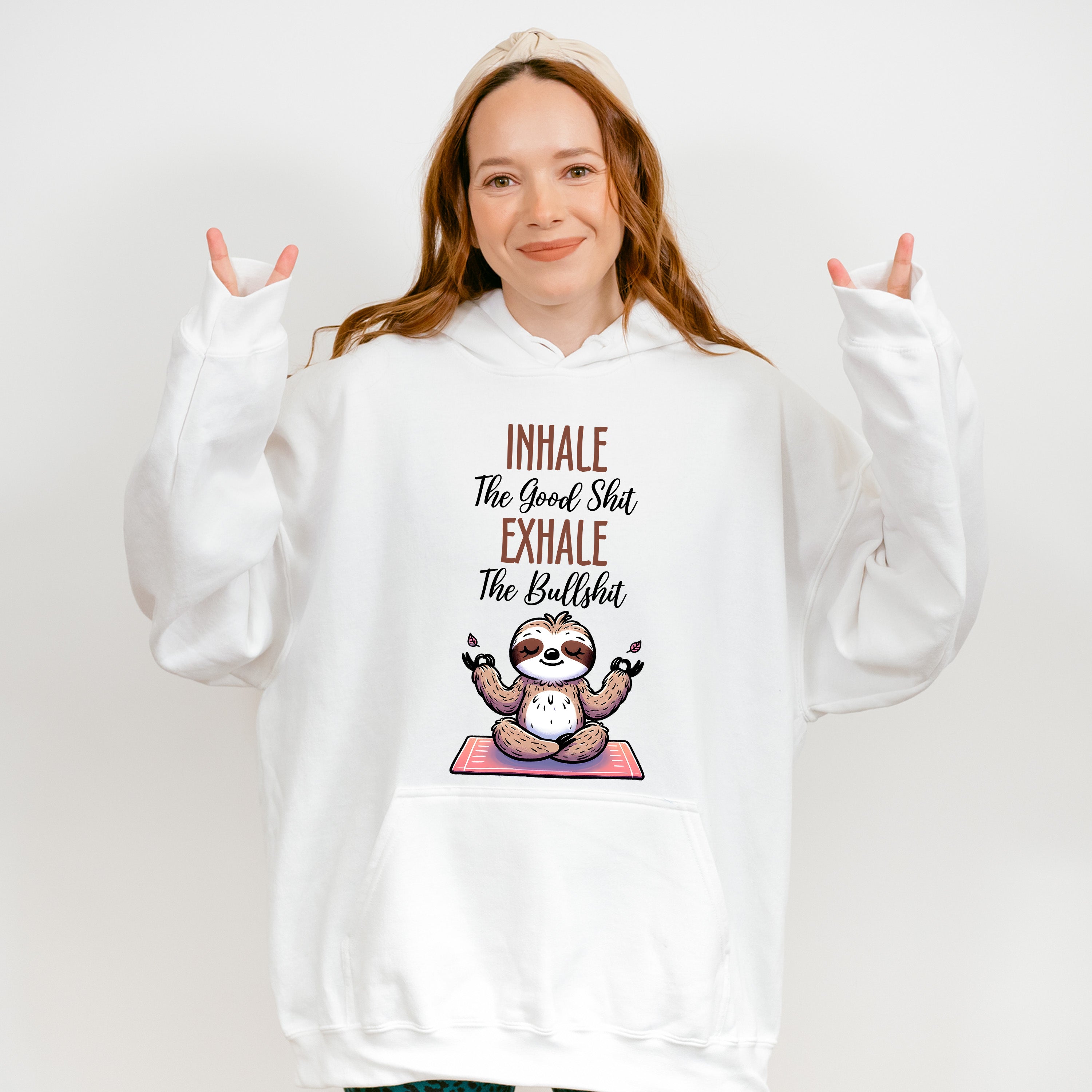 Inhale Exhale Sloth Design - Yoga Unisex Crewneck T-Shirt Sweatshirt Hoodie