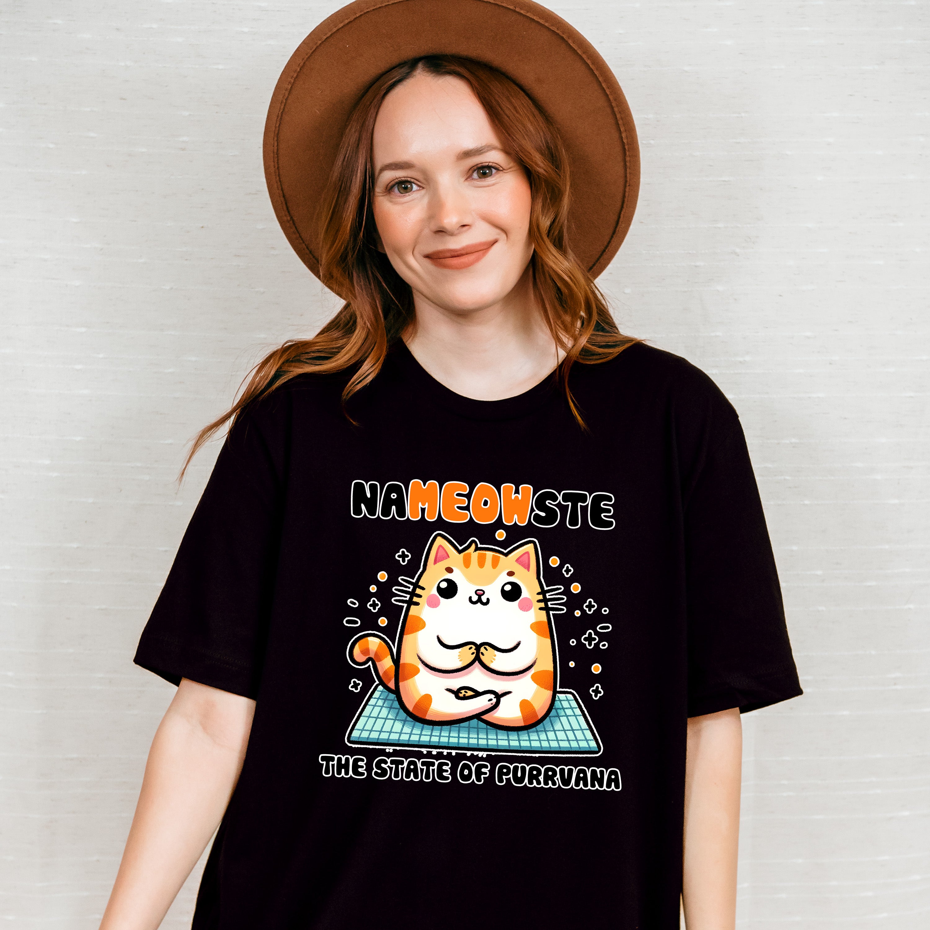 Nameowste The State Of Purrvana - Yoga Unisex Crewneck T-Shirt Sweatshirt Hoodie