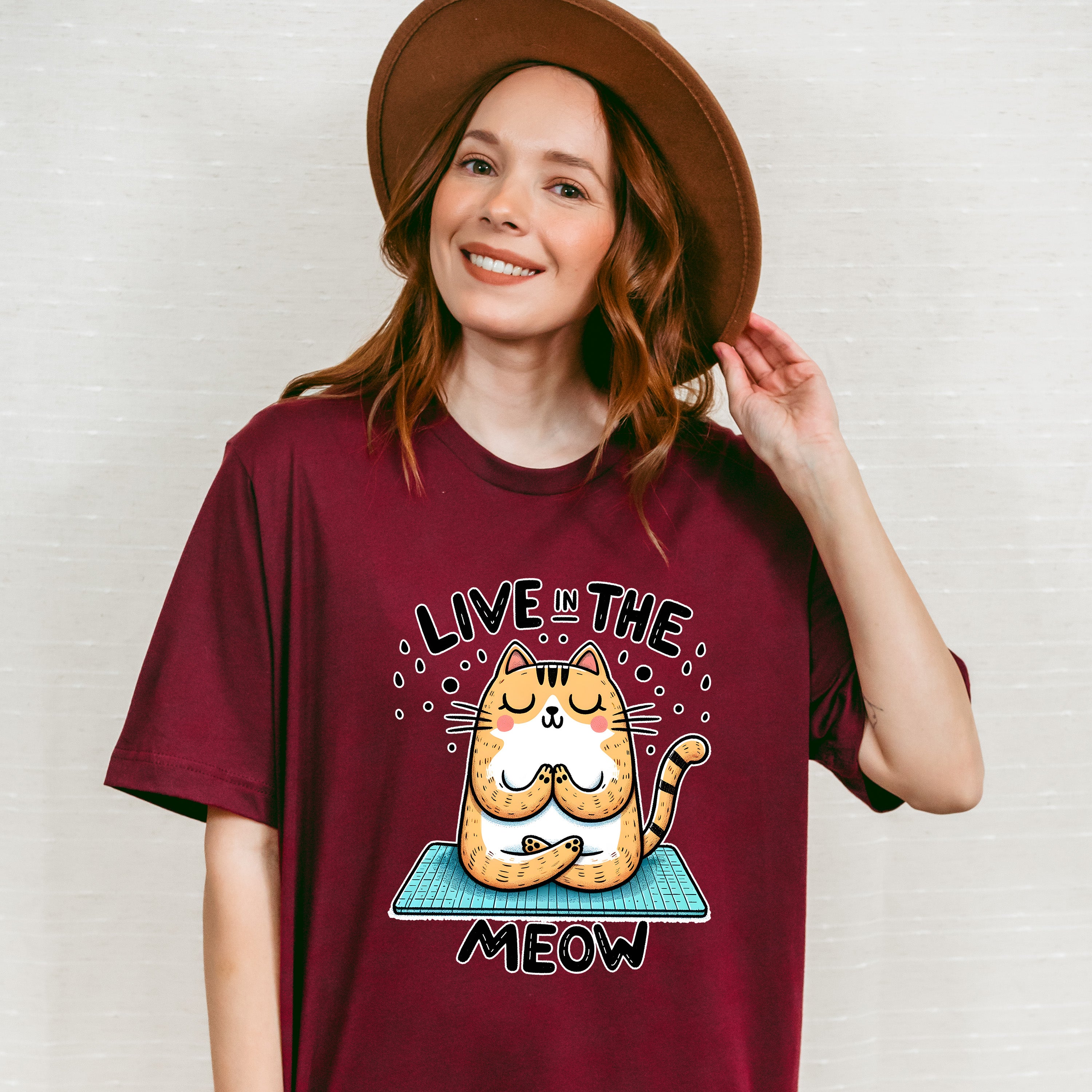 Live In The Meow - Yoga Unisex Crewneck T-Shirt Sweatshirt Hoodie