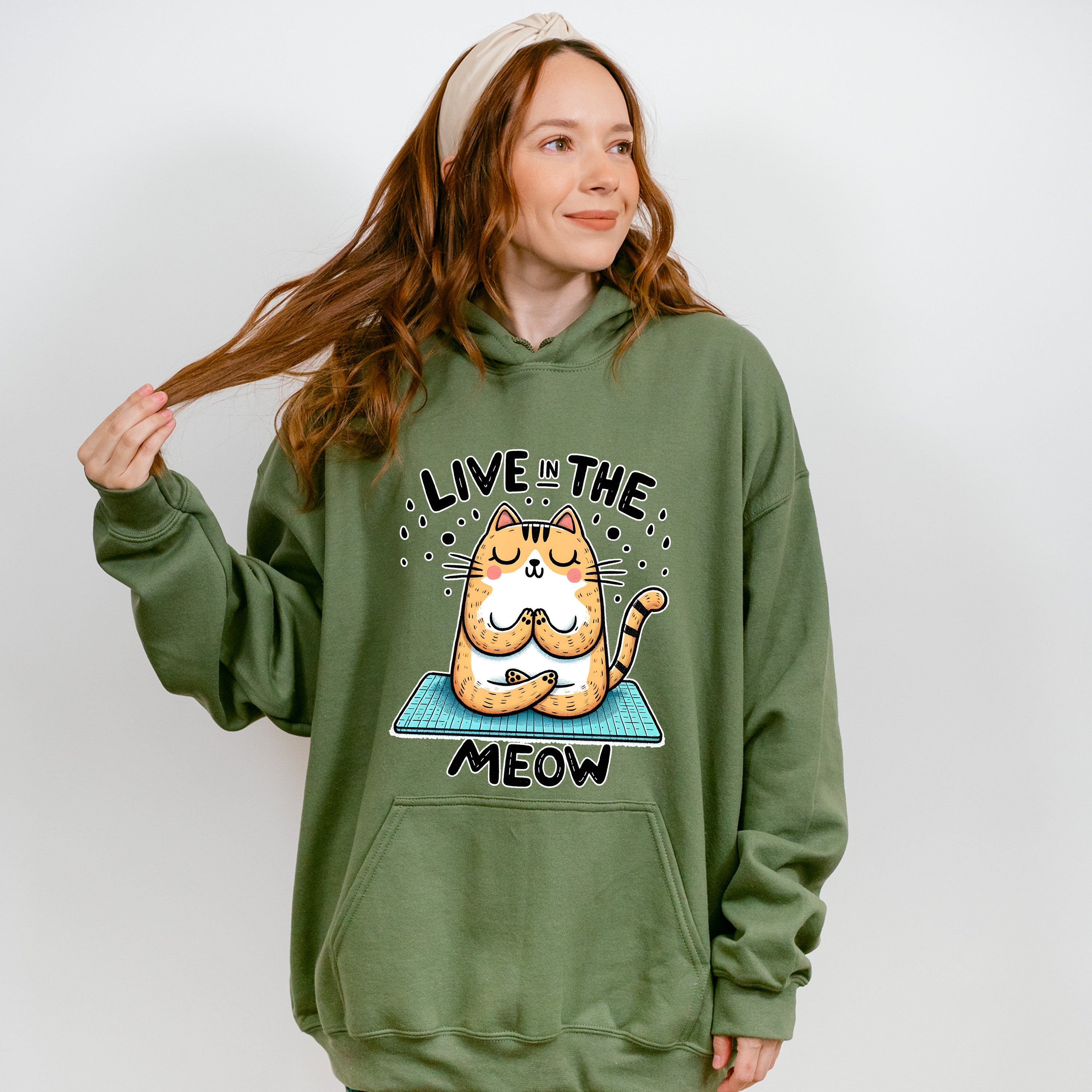 Live In The Meow - Yoga Unisex Crewneck T-Shirt Sweatshirt Hoodie