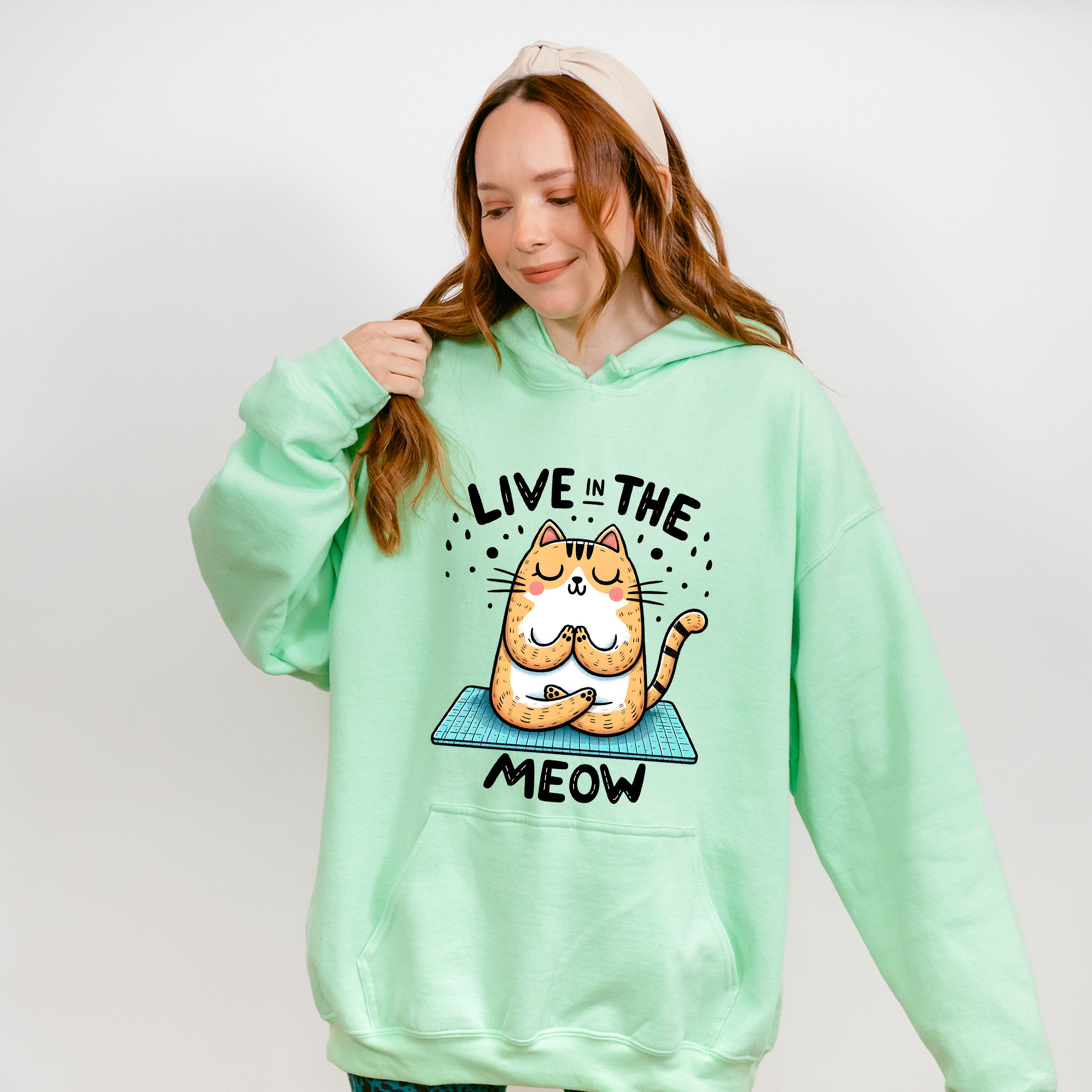 Live In The Meow - Yoga Unisex Crewneck T-Shirt Sweatshirt Hoodie