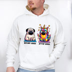 Before Yoga vs After Yoga Pug Design - Yoga Unisex Crewneck T-Shirt Sweatshirt Hoodie