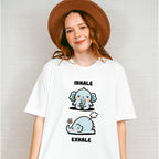 Inhale Exhale Elephant Design - Yoga Unisex Crewneck T-Shirt Sweatshirt Hoodie