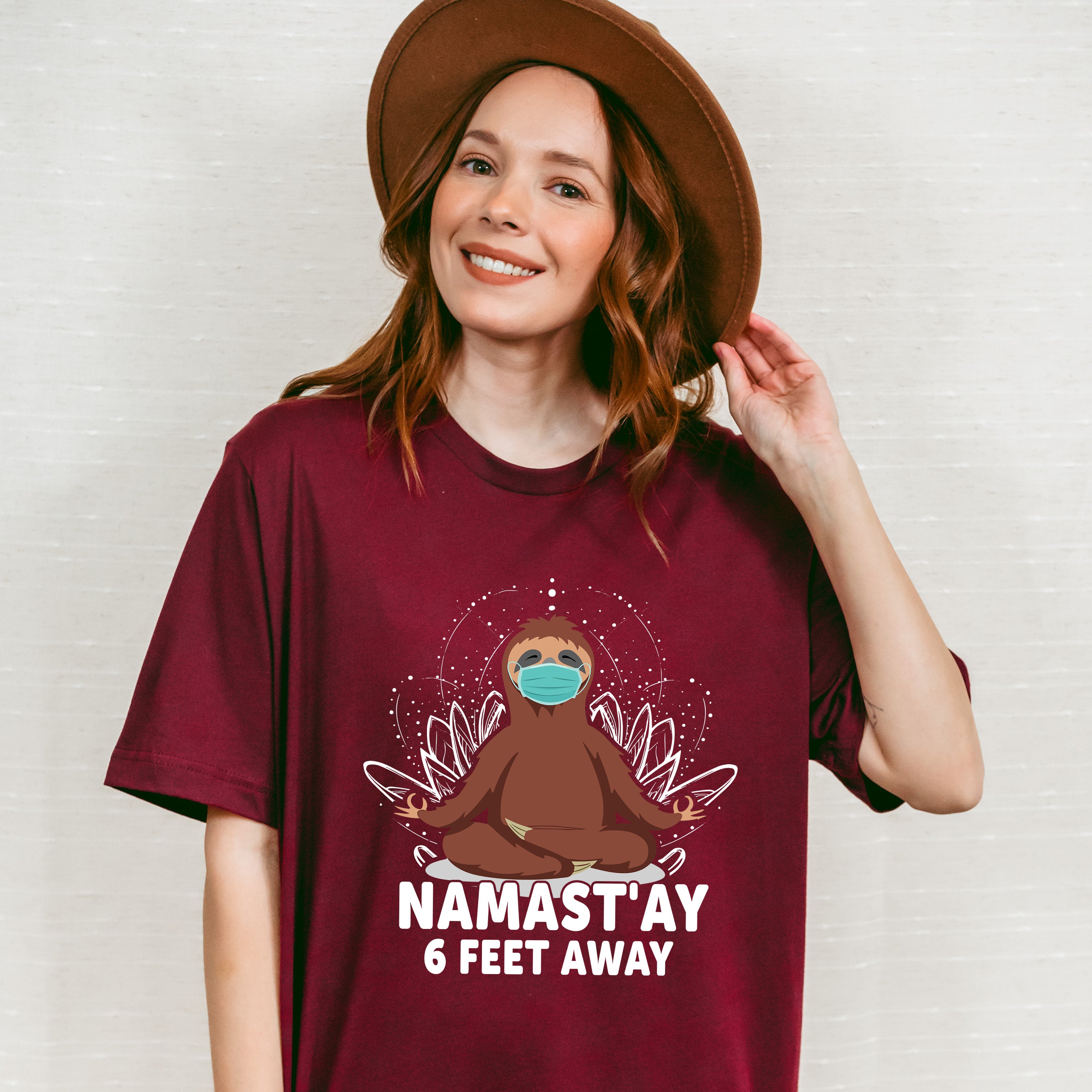 Namast'ay 6 Feet Away - Yoga Unisex Crewneck T-Shirt Sweatshirt Hoodie