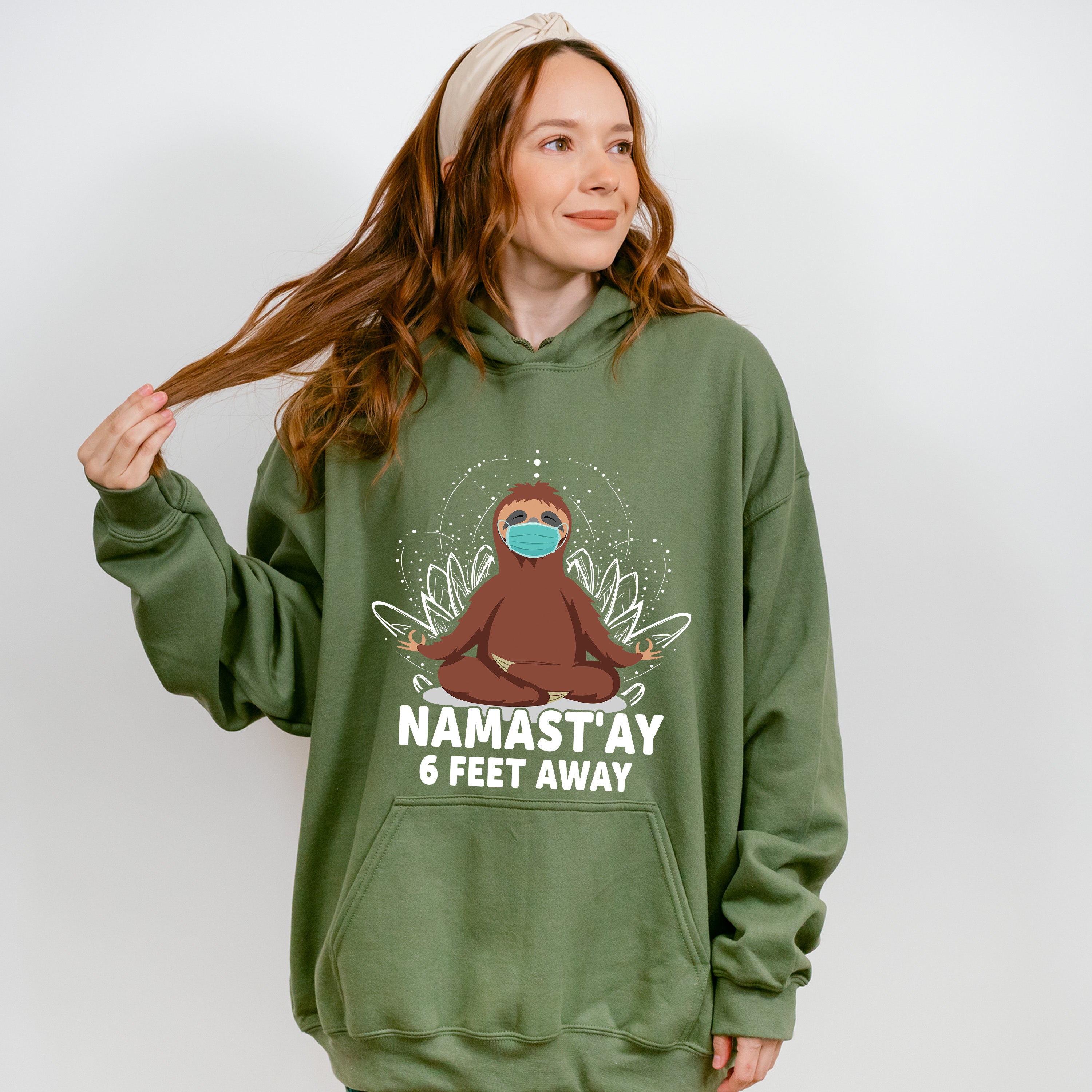 Namast'ay 6 Feet Away - Yoga Unisex Crewneck T-Shirt Sweatshirt Hoodie