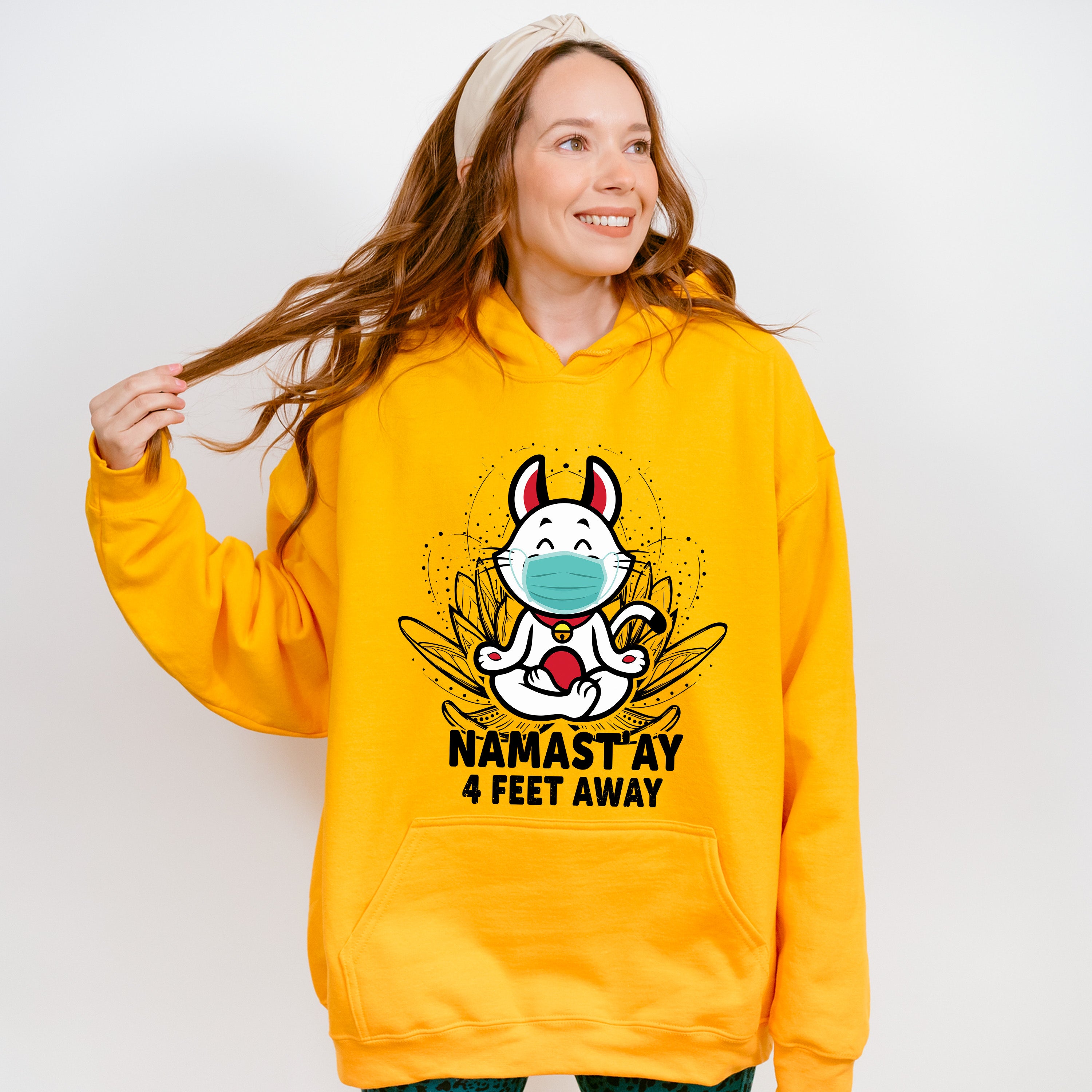 Namast'ay 4 Feet Away - Yoga Unisex Crewneck T-Shirt Sweatshirt Hoodie