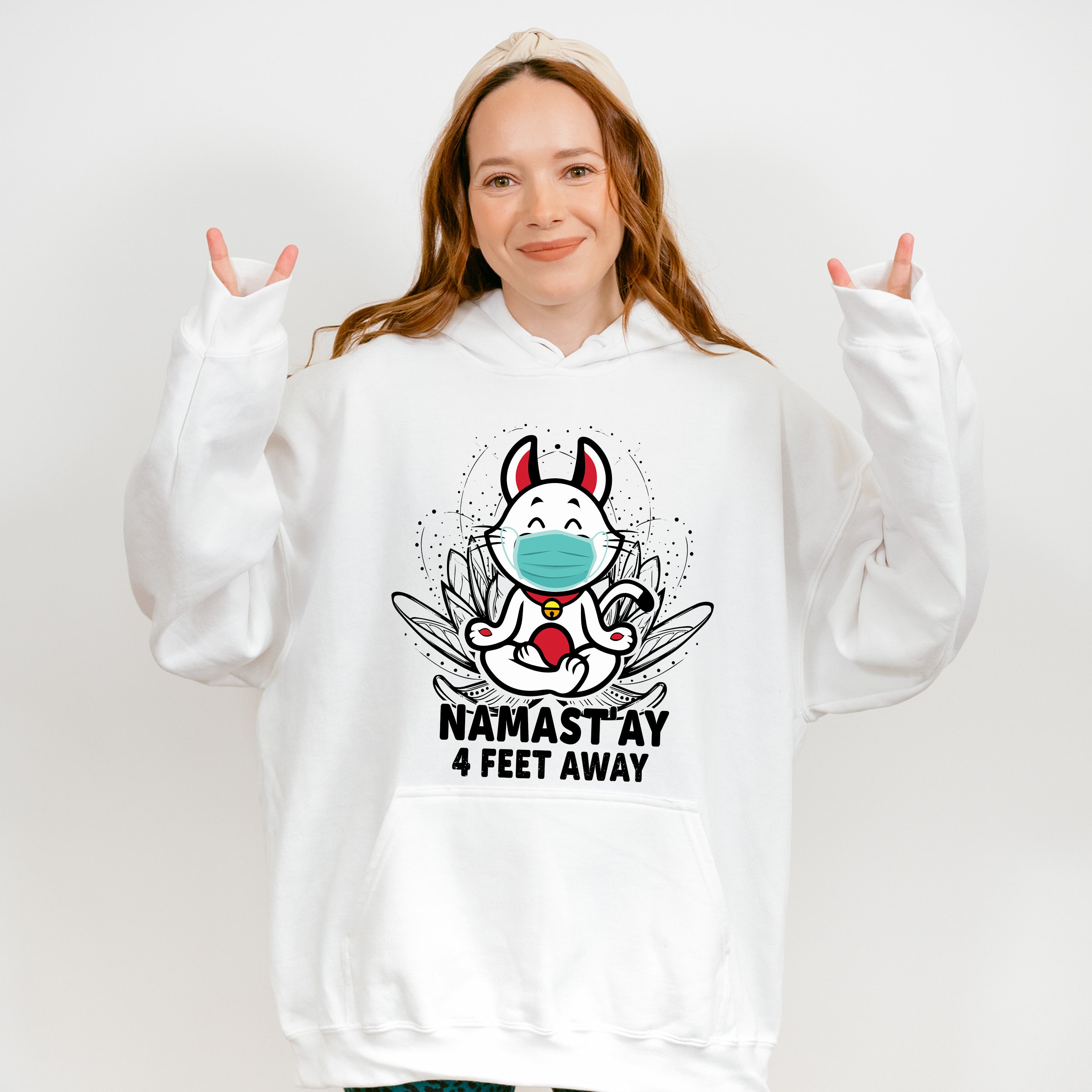 Namast'ay 4 Feet Away - Yoga Unisex Crewneck T-Shirt Sweatshirt Hoodie