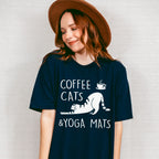 Coffee Cats And Yoga Mats - Yoga Unisex Crewneck T-Shirt Sweatshirt Hoodie