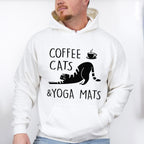 Coffee Cats And Yoga Mats - Yoga Unisex Crewneck T-Shirt Sweatshirt Hoodie