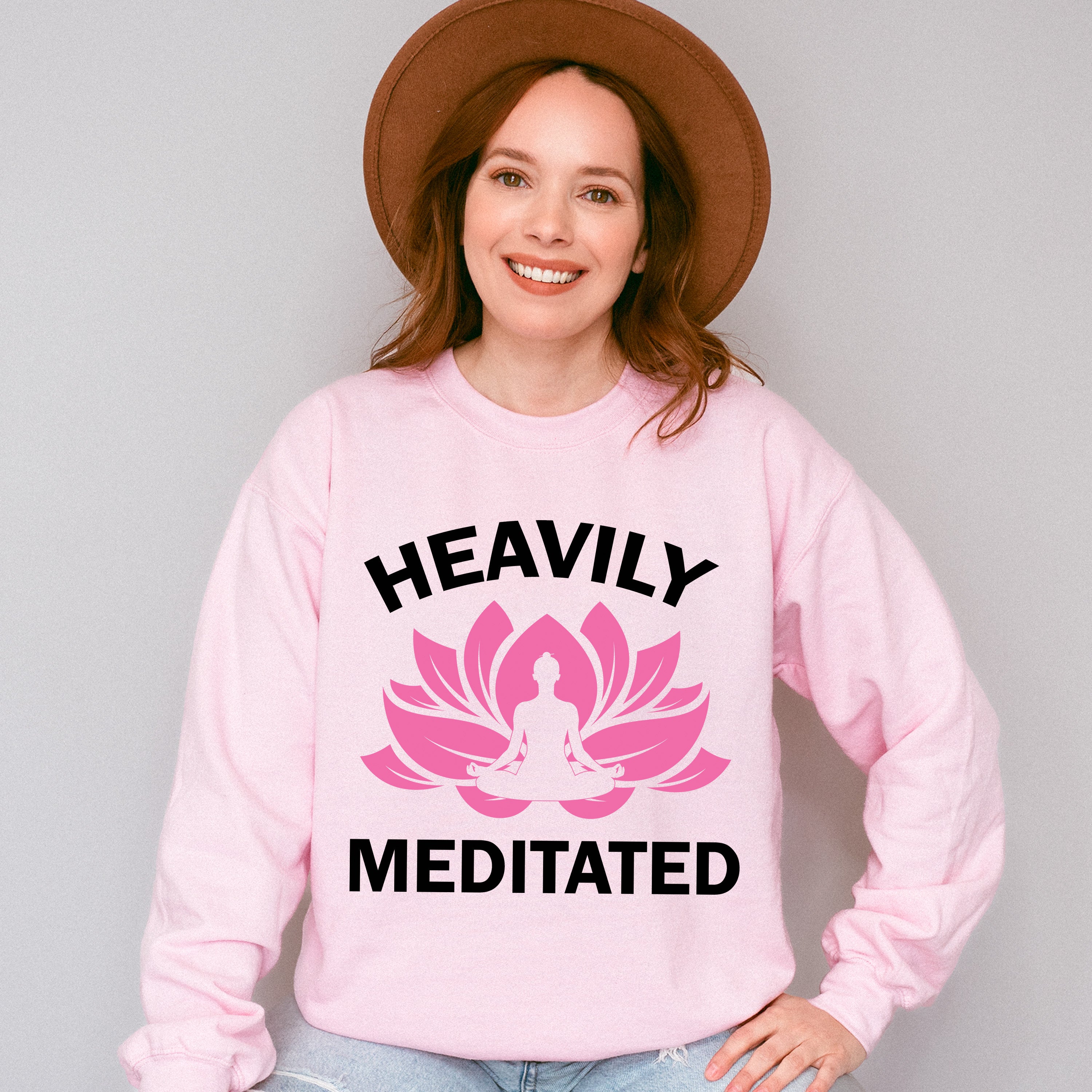 Heavily Meditated - Yoga Unisex Crewneck T-Shirt Sweatshirt Hoodie