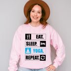 Eat Sleep Yoga Repeat - Yoga Unisex Crewneck T-Shirt Sweatshirt Hoodie