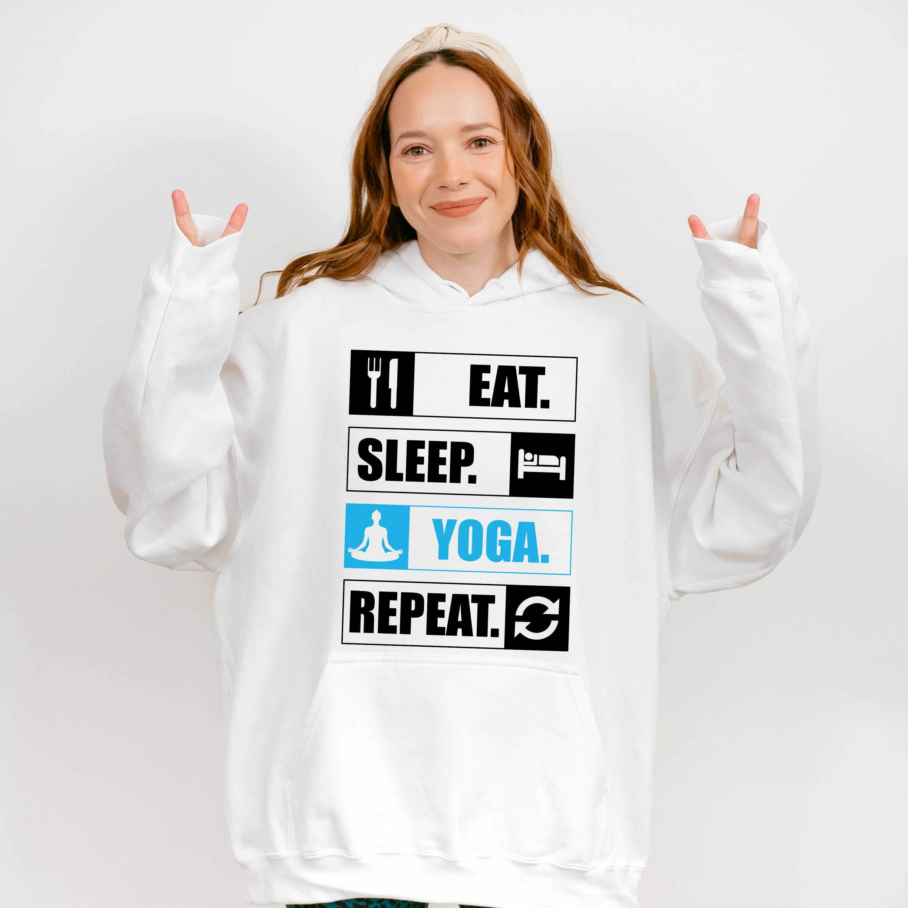Eat Sleep Yoga Repeat - Yoga Unisex Crewneck T-Shirt Sweatshirt Hoodie
