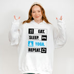 Eat Sleep Yoga Repeat - Yoga Unisex Crewneck T-Shirt Sweatshirt Hoodie