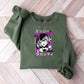 Anime Girl Black and Purple Design - Anime Unisex Crewneck T-Shirt Sweatshirt Hoodie