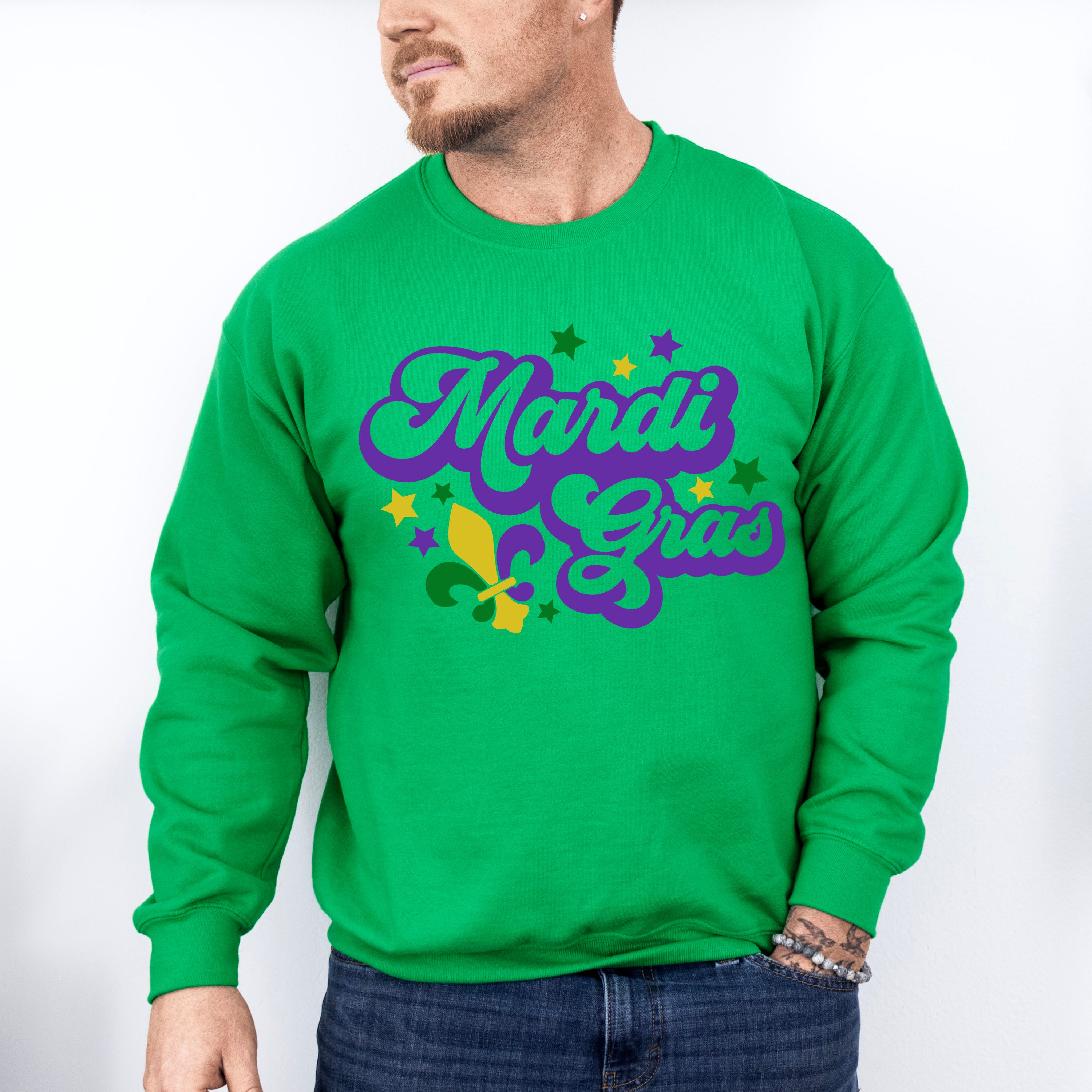 Star Mardi Gras Design - Mardi Gras Unisex Crewneck T-Shirt Sweatshirt Hoodie
