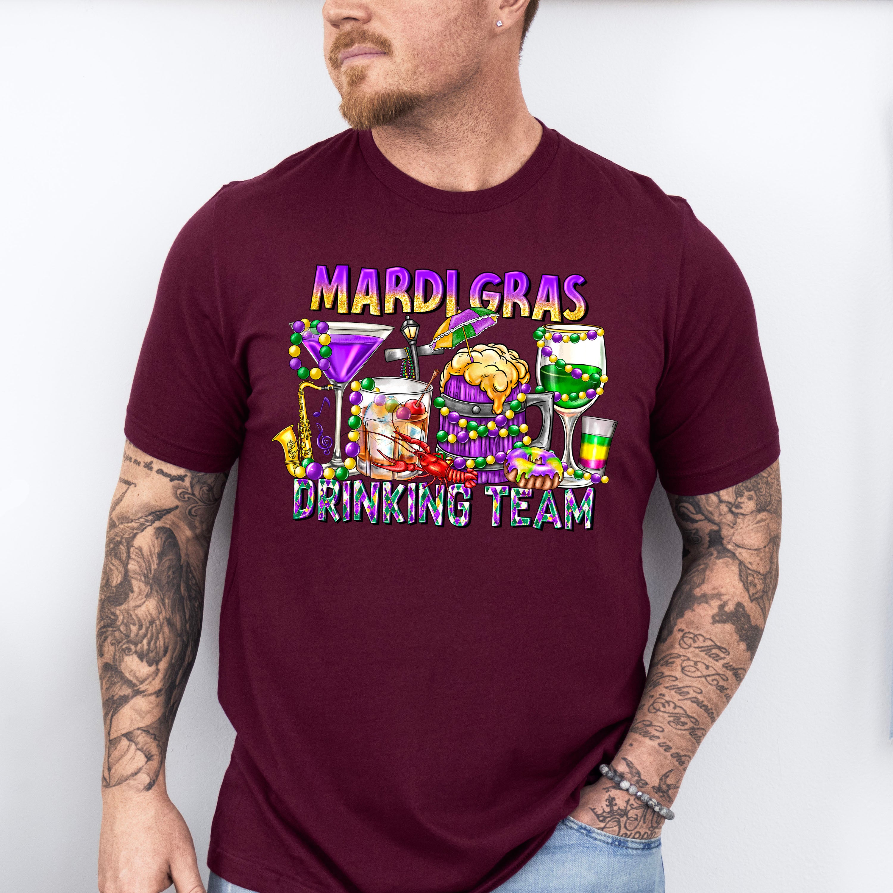 Mardi Gras Drinking Team - Mardi Gras Unisex Crewneck T-Shirt Sweatshirt Hoodie