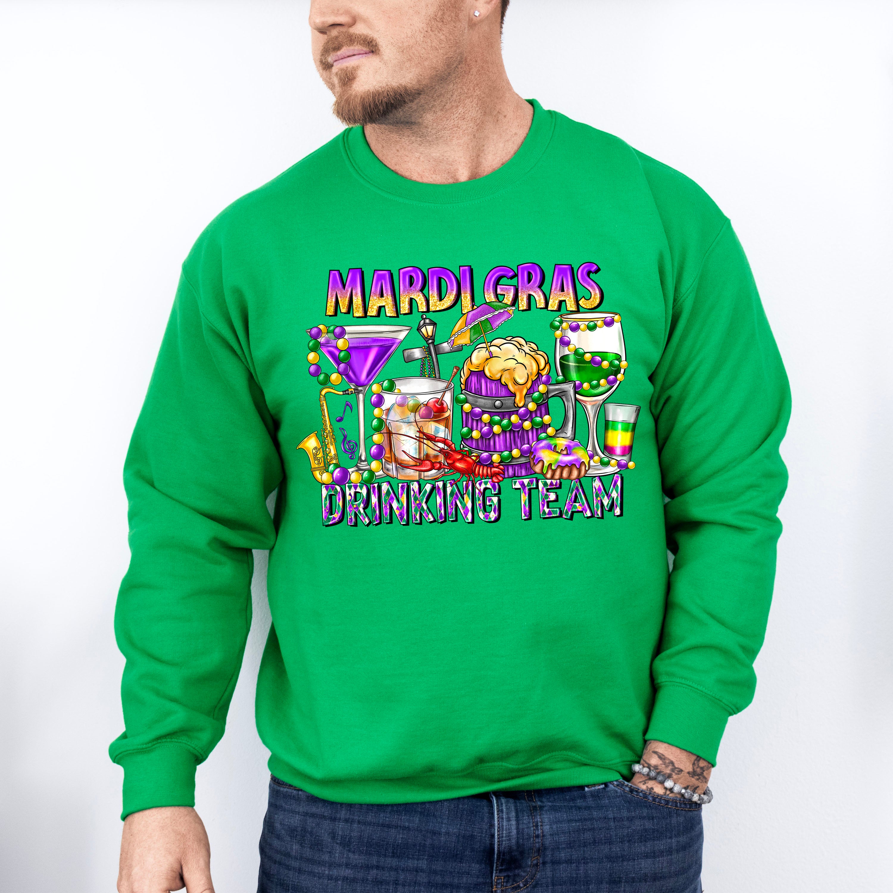 Mardi Gras Drinking Team - Mardi Gras Unisex Crewneck T-Shirt Sweatshirt Hoodie