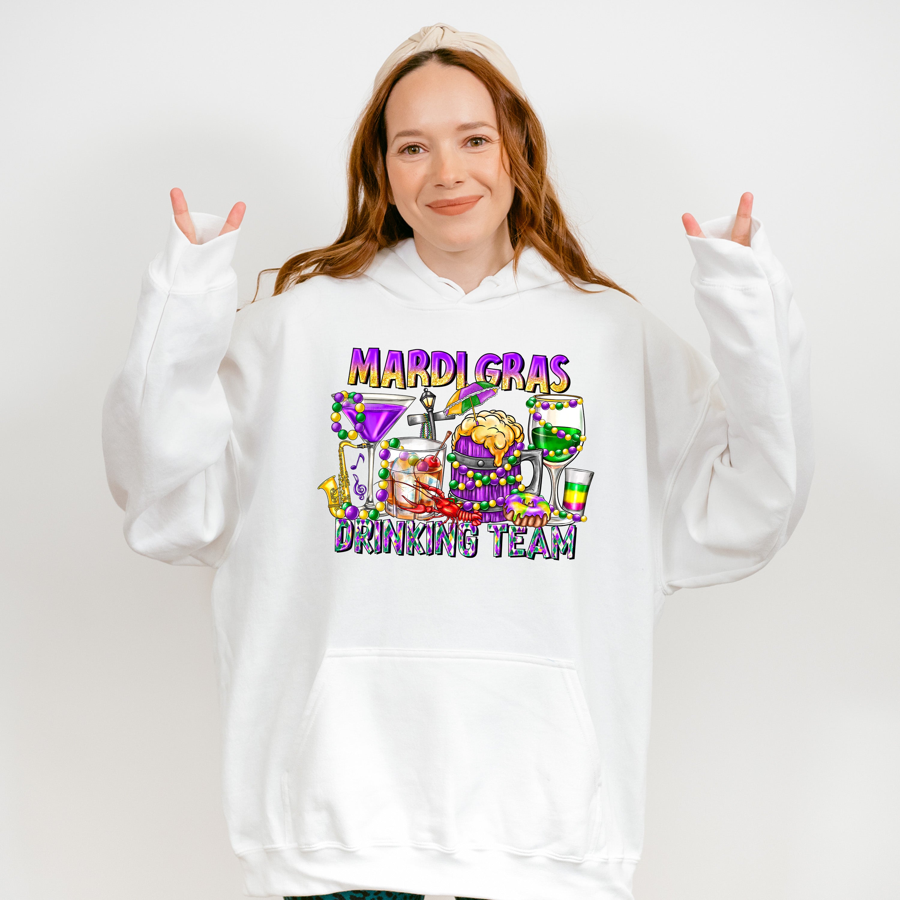 Mardi Gras Drinking Team - Mardi Gras Unisex Crewneck T-Shirt Sweatshirt Hoodie