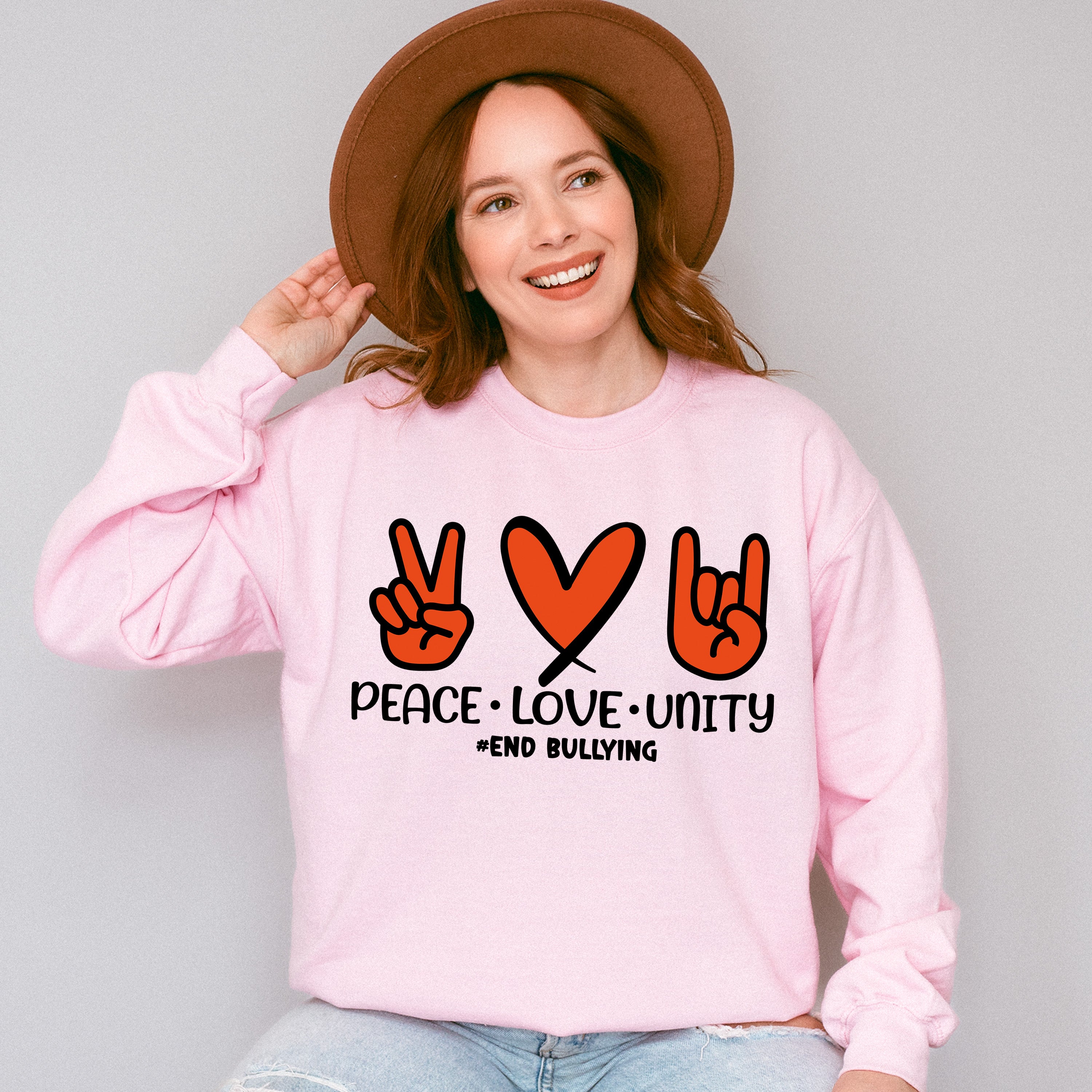 Peace Love Unity - Anti Bullying Unisex Crewneck T-Shirt Sweatshirt Hoodie