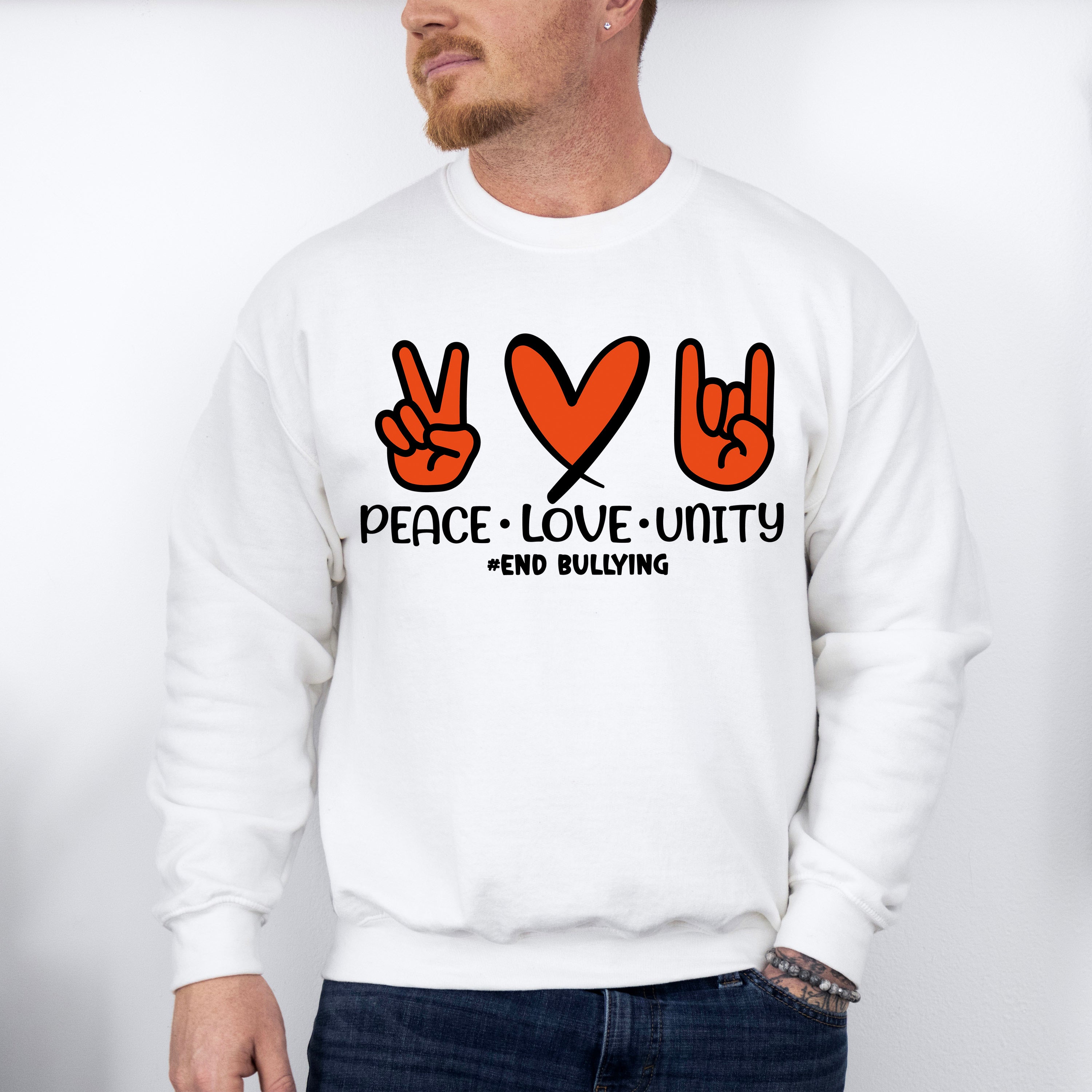 Peace Love Unity - Anti Bullying Unisex Crewneck T-Shirt Sweatshirt Hoodie