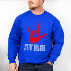 Stop Bullying Hand Design - Anti Bullying Unisex Crewneck T-Shirt Sweatshirt Hoodie
