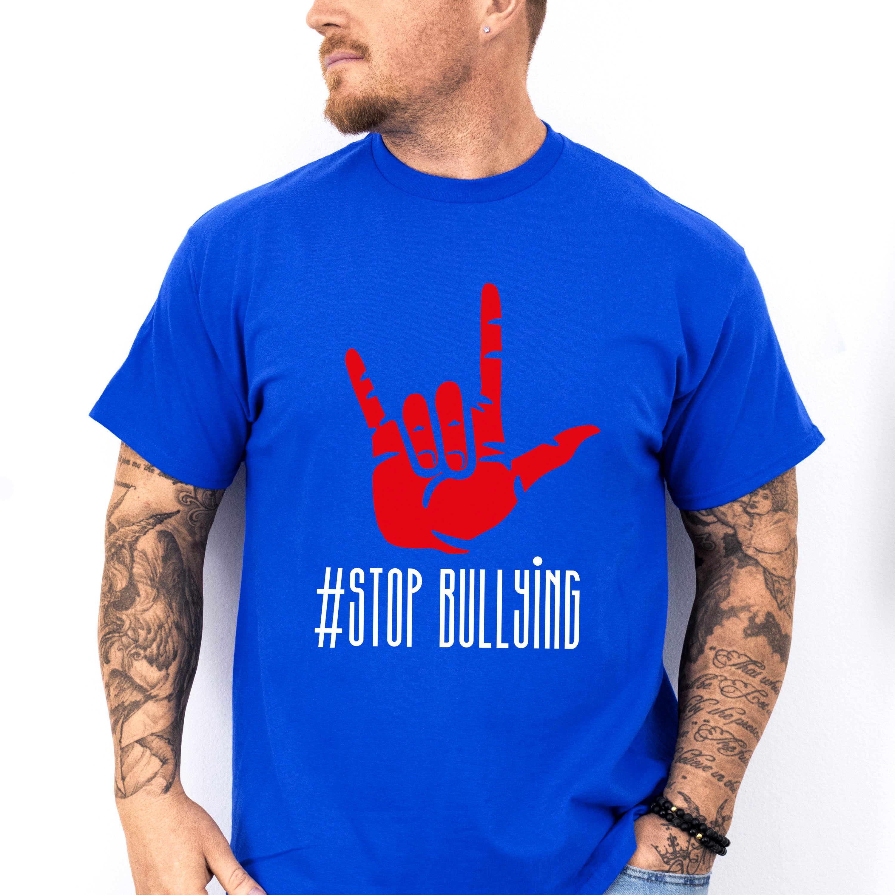 Stop Bullying Hand Design - Anti Bullying Unisex Crewneck T-Shirt Sweatshirt Hoodie