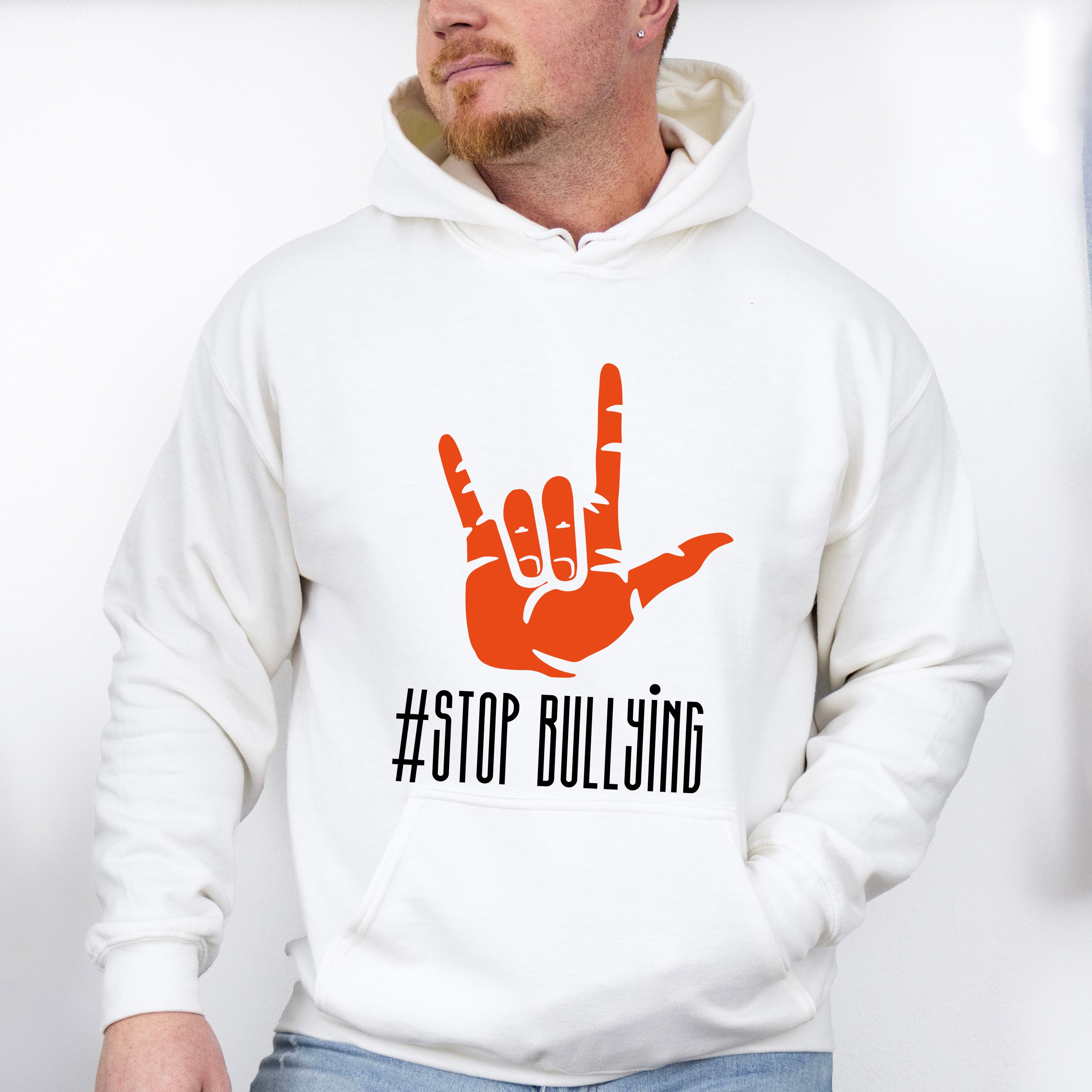 Stop Bullying Hand Design - Anti Bullying Unisex Crewneck T-Shirt Sweatshirt Hoodie