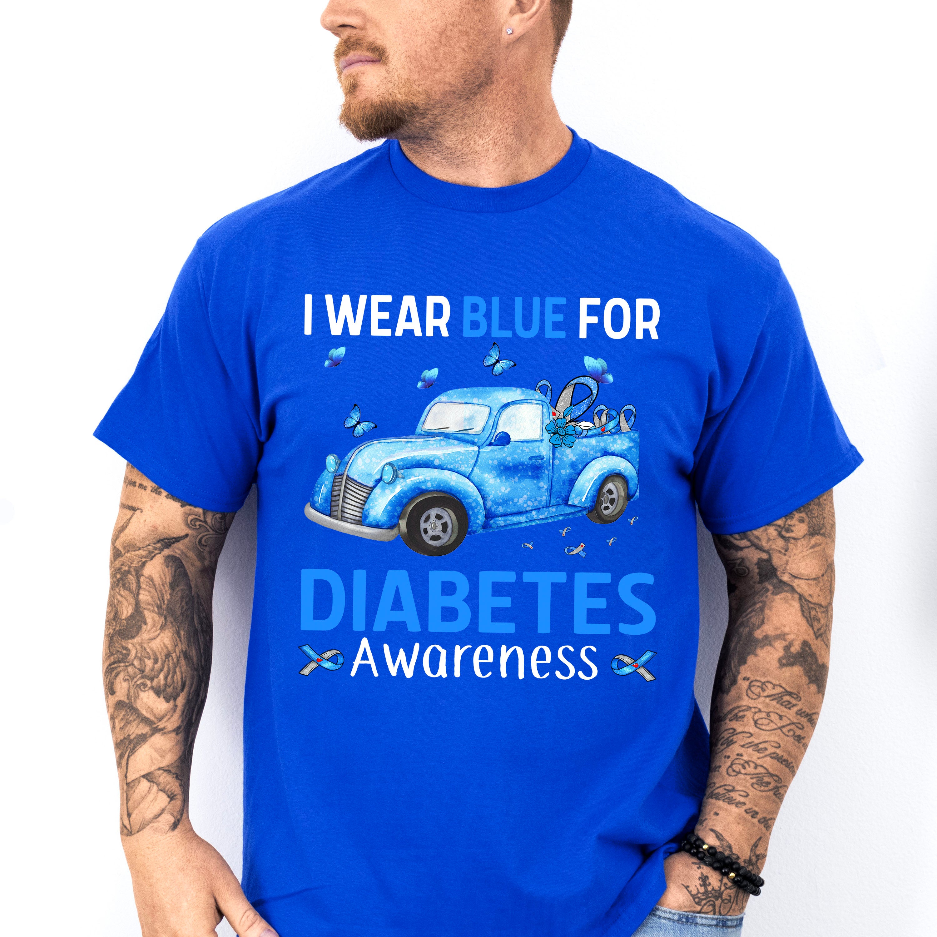 I Wear Blue For Diabetes Awareness - Diabetes Unisex Crewneck T-Shirt Sweatshirt Hoodie