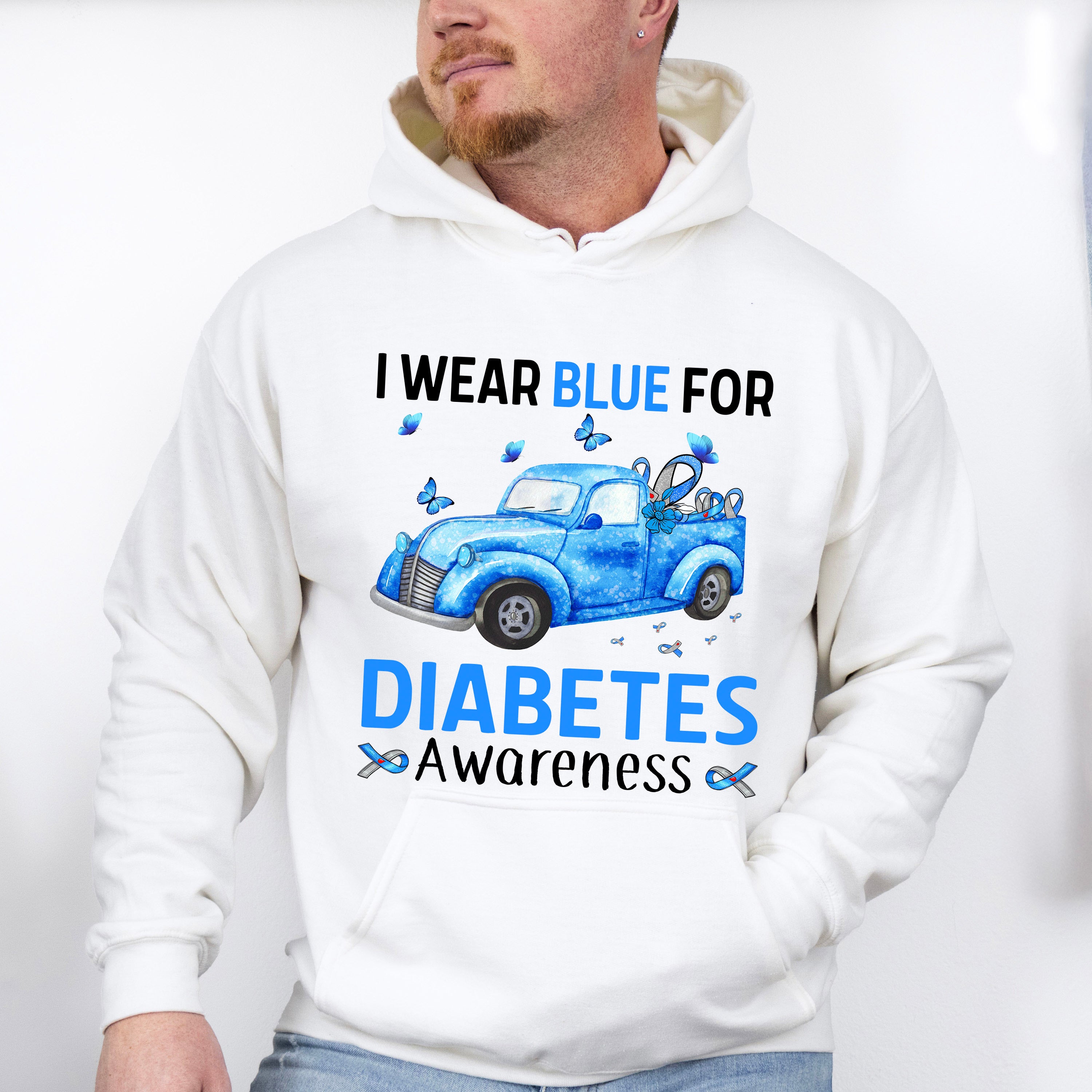 I Wear Blue For Diabetes Awareness - Diabetes Unisex Crewneck T-Shirt Sweatshirt Hoodie