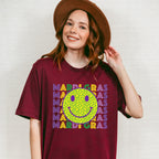 Mardi Gras Smile Face Design - Mardi Gras Unisex Crewneck T-Shirt Sweatshirt Hoodie