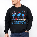 In November We Wear Blue Flamingo - Diabetes Unisex Crewneck T-Shirt Sweatshirt Hoodie
