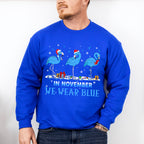 In November We Wear Blue Flamingo - Diabetes Unisex Crewneck T-Shirt Sweatshirt Hoodie