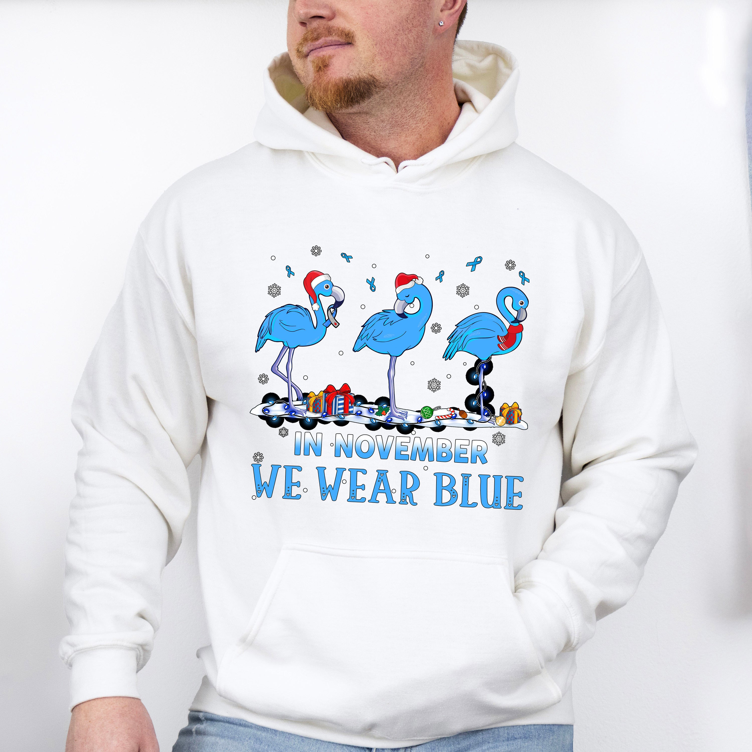In November We Wear Blue Flamingo - Diabetes Unisex Crewneck T-Shirt Sweatshirt Hoodie