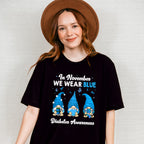 In November We Wear Blue Gnome - Diabetes Unisex Crewneck T-Shirt Sweatshirt Hoodie
