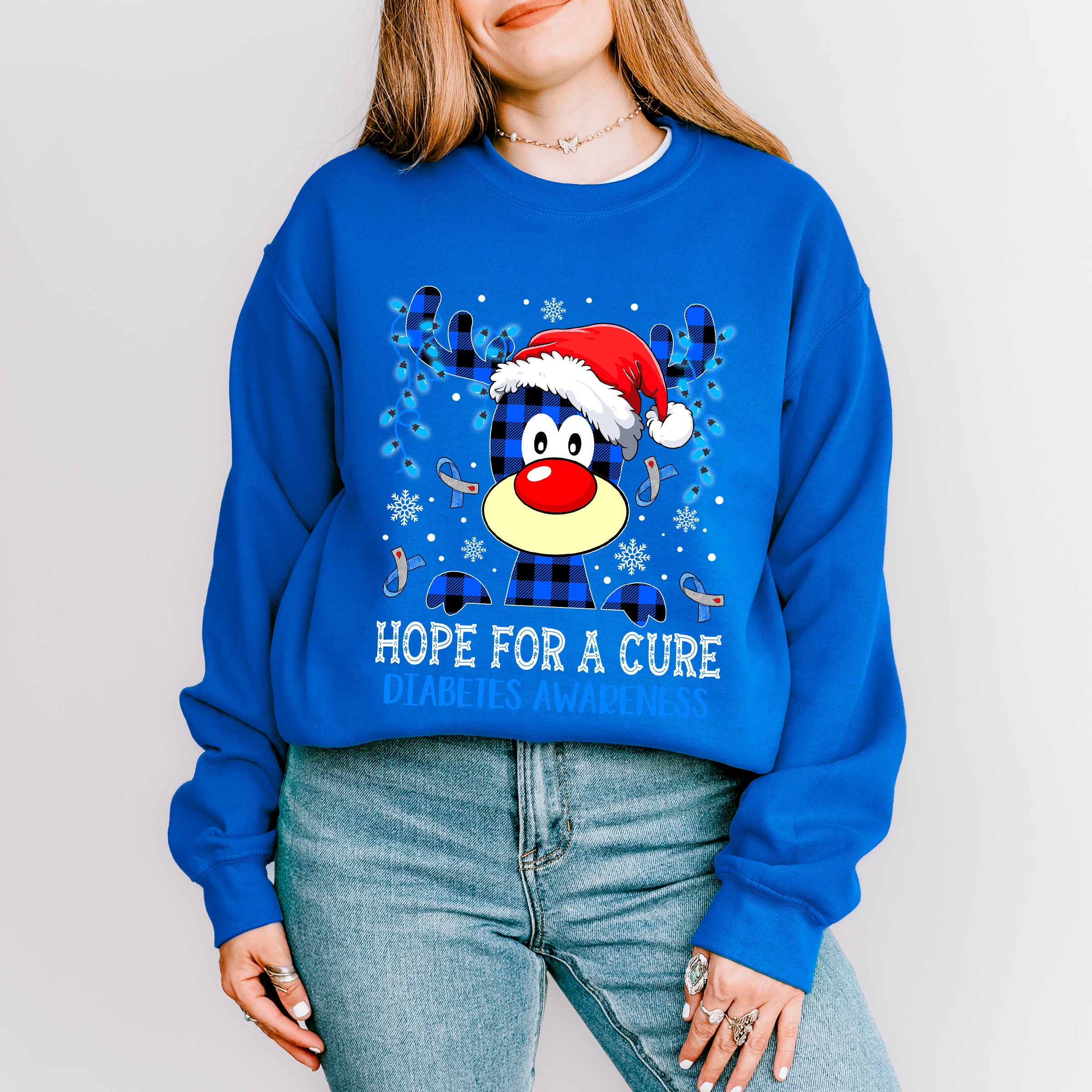 Hope For A Cure - Diabetes Unisex Crewneck T-Shirt Sweatshirt Hoodie