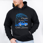 November We Wear Blue Car Design - Diabetes Unisex Crewneck T-Shirt Sweatshirt Hoodie