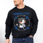 Diabetes Cycle Cat Design - Diabetes Unisex Crewneck T-Shirt Sweatshirt Hoodie