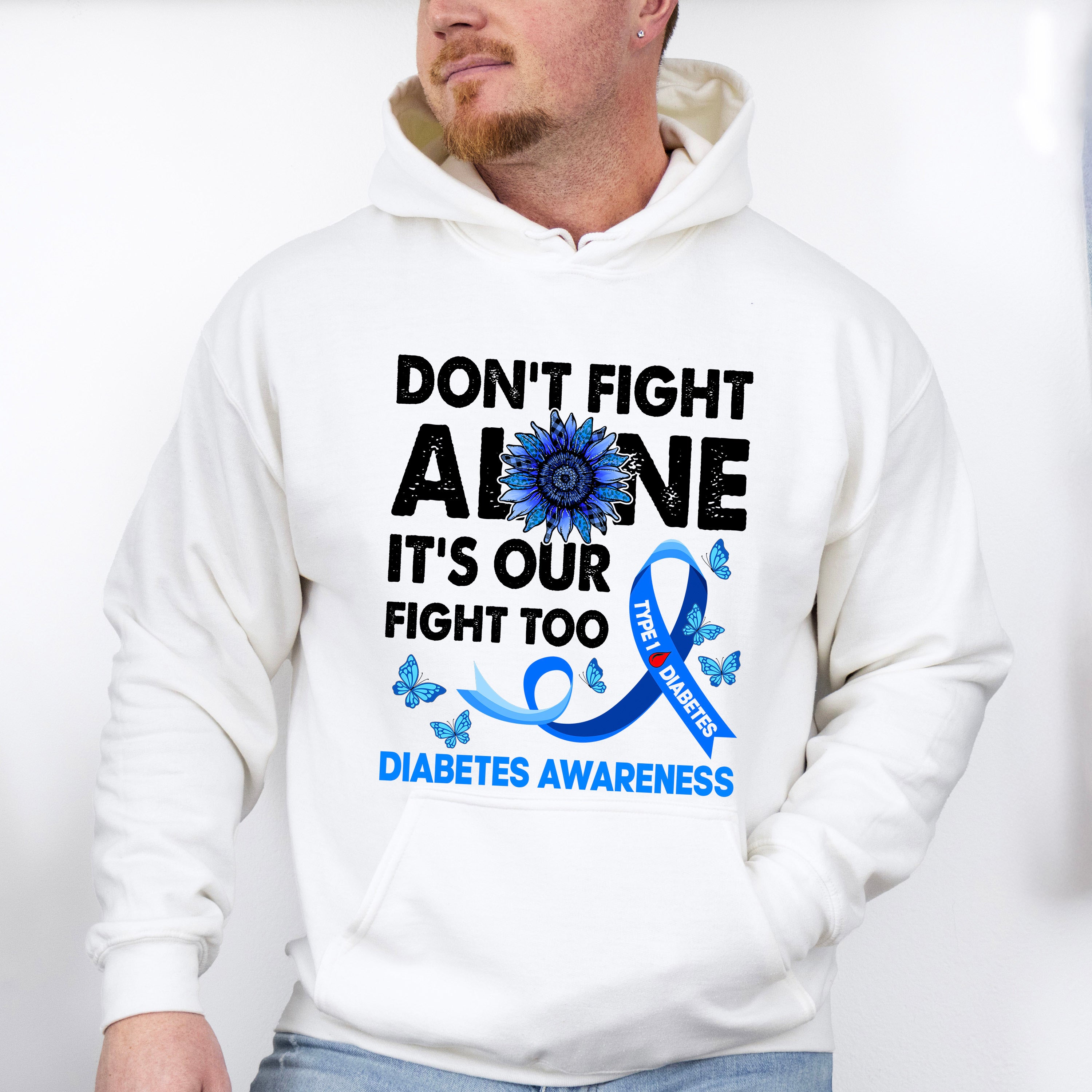 Don't Fight Alone - Diabetes Unisex Crewneck T-Shirt Sweatshirt Hoodie
