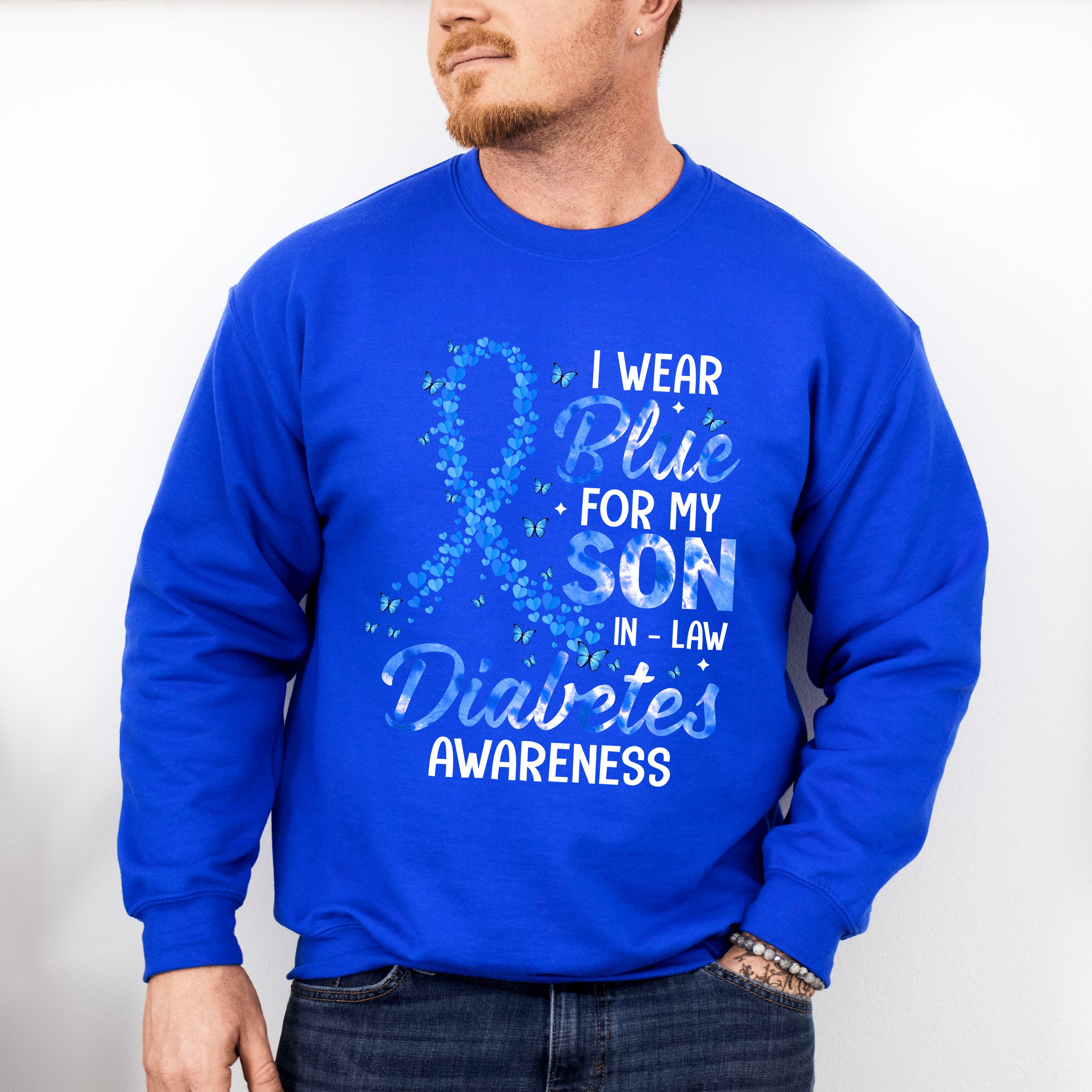 I Wear Blue For My Son In Law - Diabetes Unisex Crewneck T-Shirt Sweatshirt Hoodie