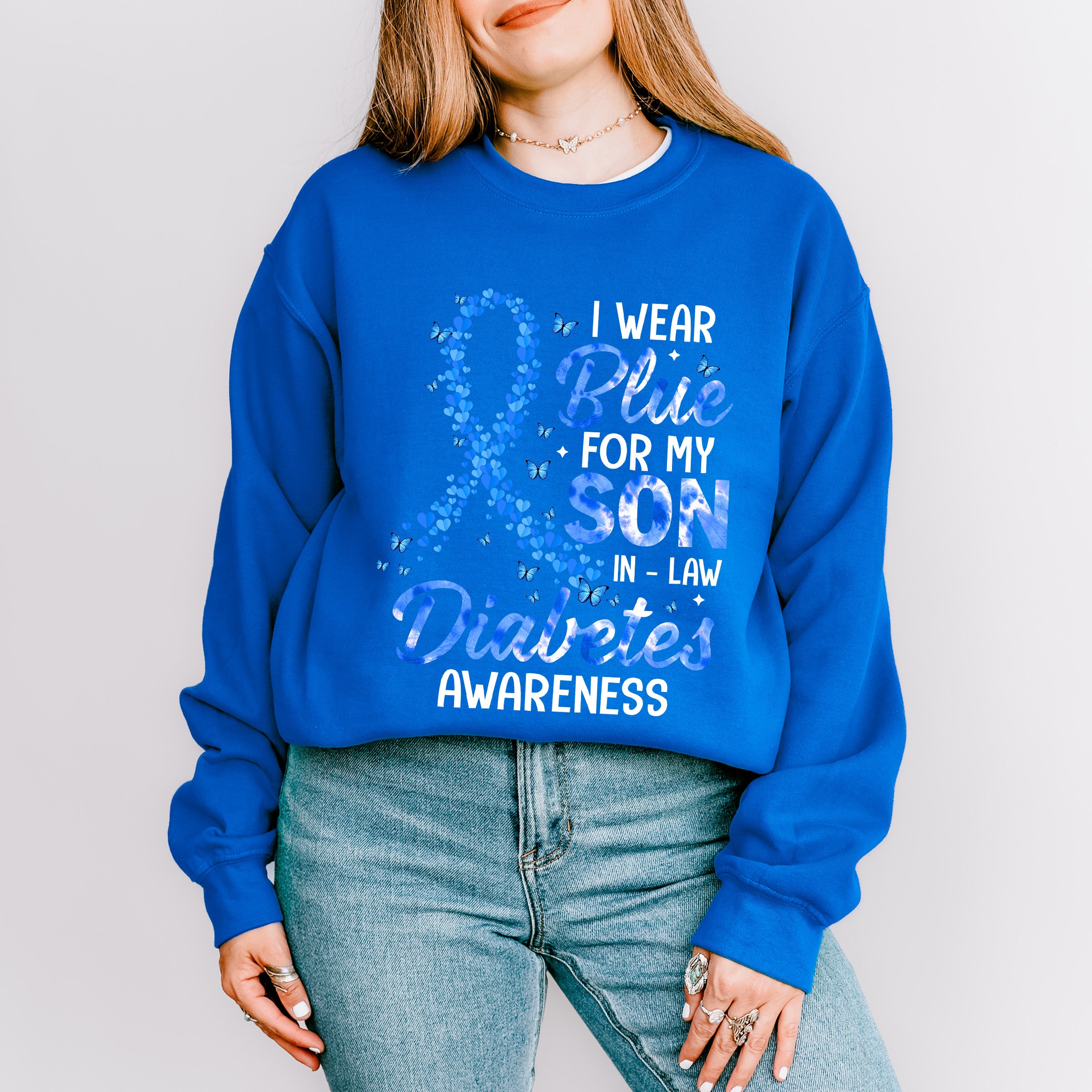 I Wear Blue For My Son In Law - Diabetes Unisex Crewneck T-Shirt Sweatshirt Hoodie