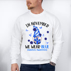 November We Wear Blue Gnome - Diabetes Unisex Crewneck T-Shirt Sweatshirt Hoodie