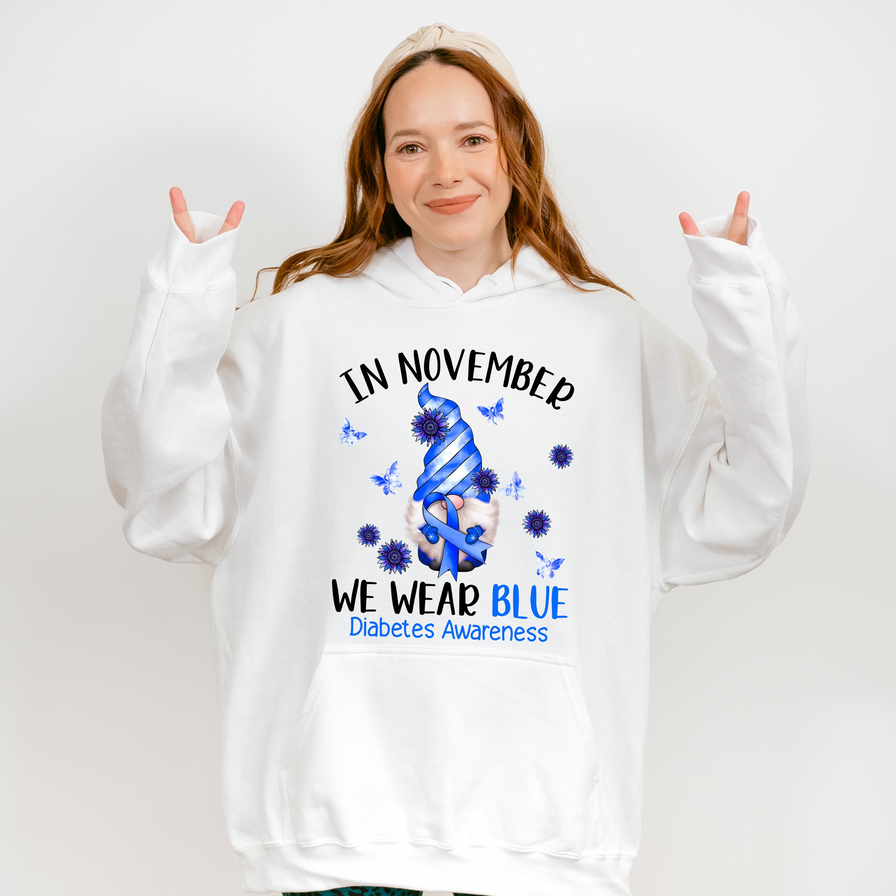 November We Wear Blue Gnome - Diabetes Unisex Crewneck T-Shirt Sweatshirt Hoodie