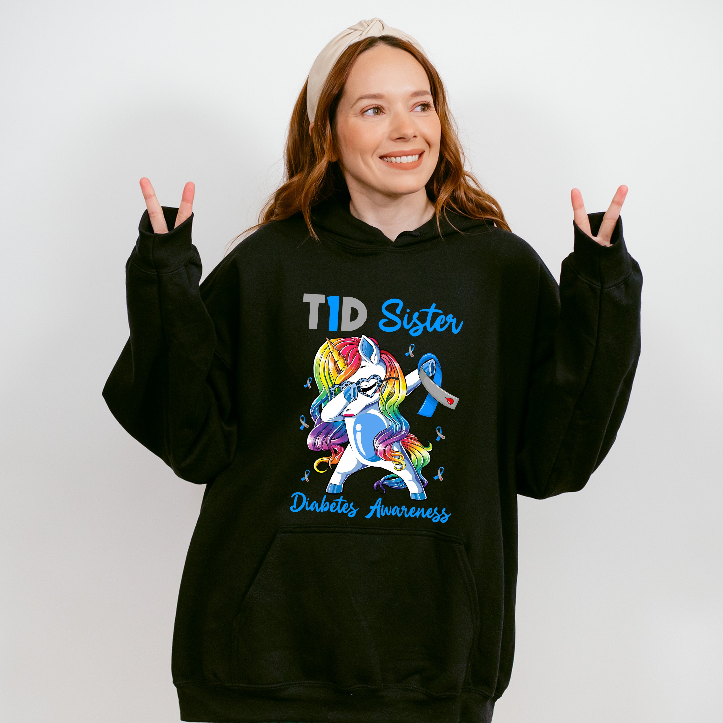 Type 1 Diabetes Sister Pony Design - Diabetes Unisex Crewneck T-Shirt Sweatshirt Hoodie