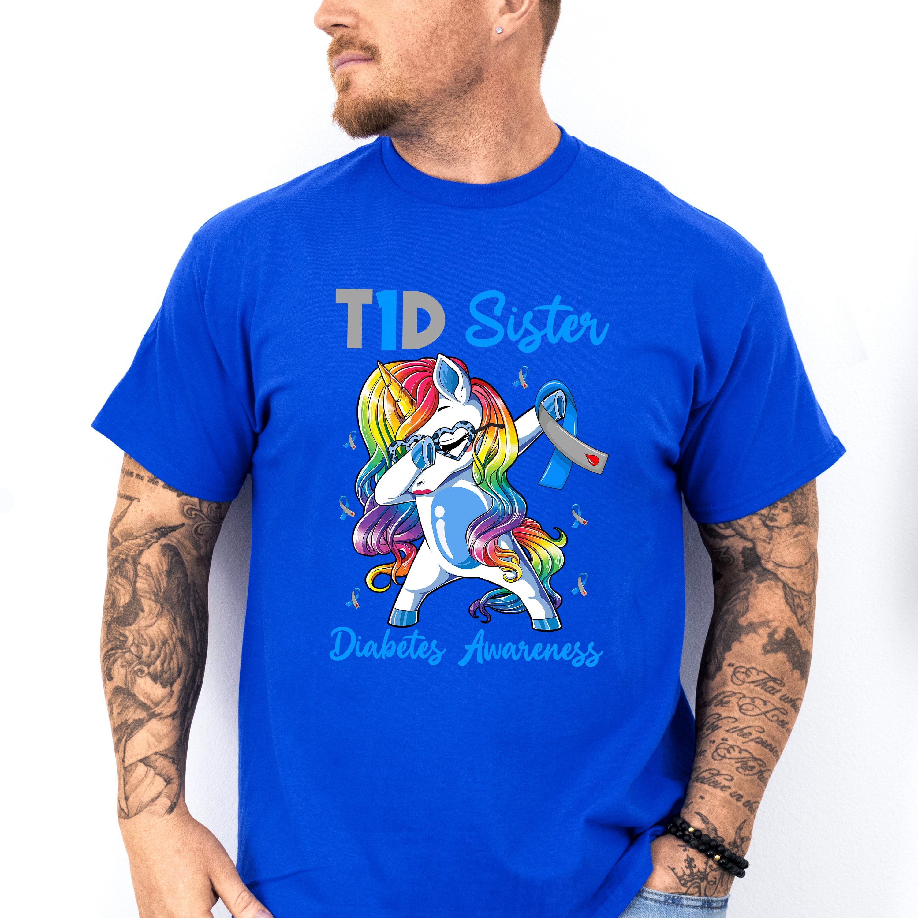 Type 1 Diabetes Sister Pony Design - Diabetes Unisex Crewneck T-Shirt Sweatshirt Hoodie