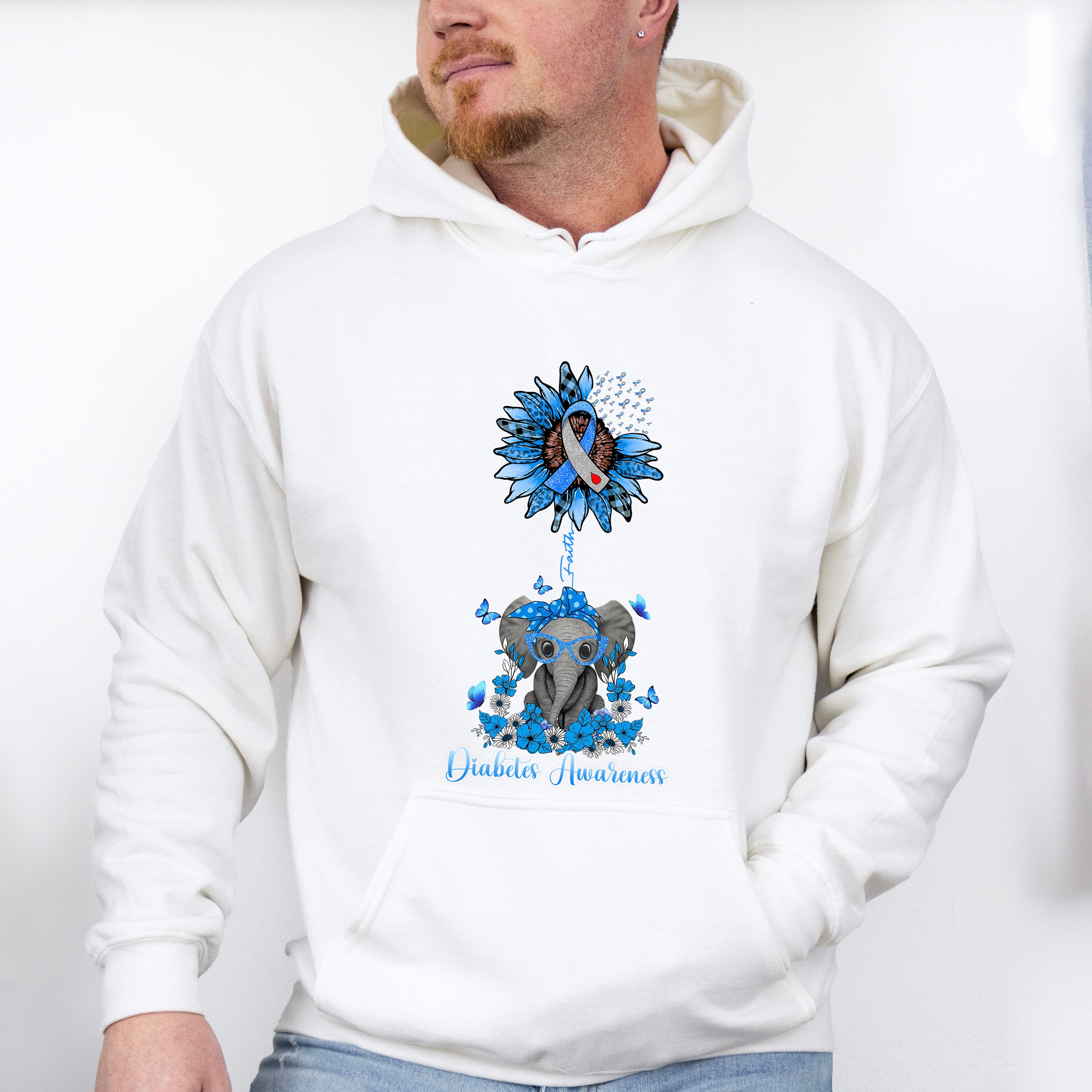 Diabetes Awareness Elephant Design - Diabetes Unisex Crewneck T-Shirt Sweatshirt Hoodie