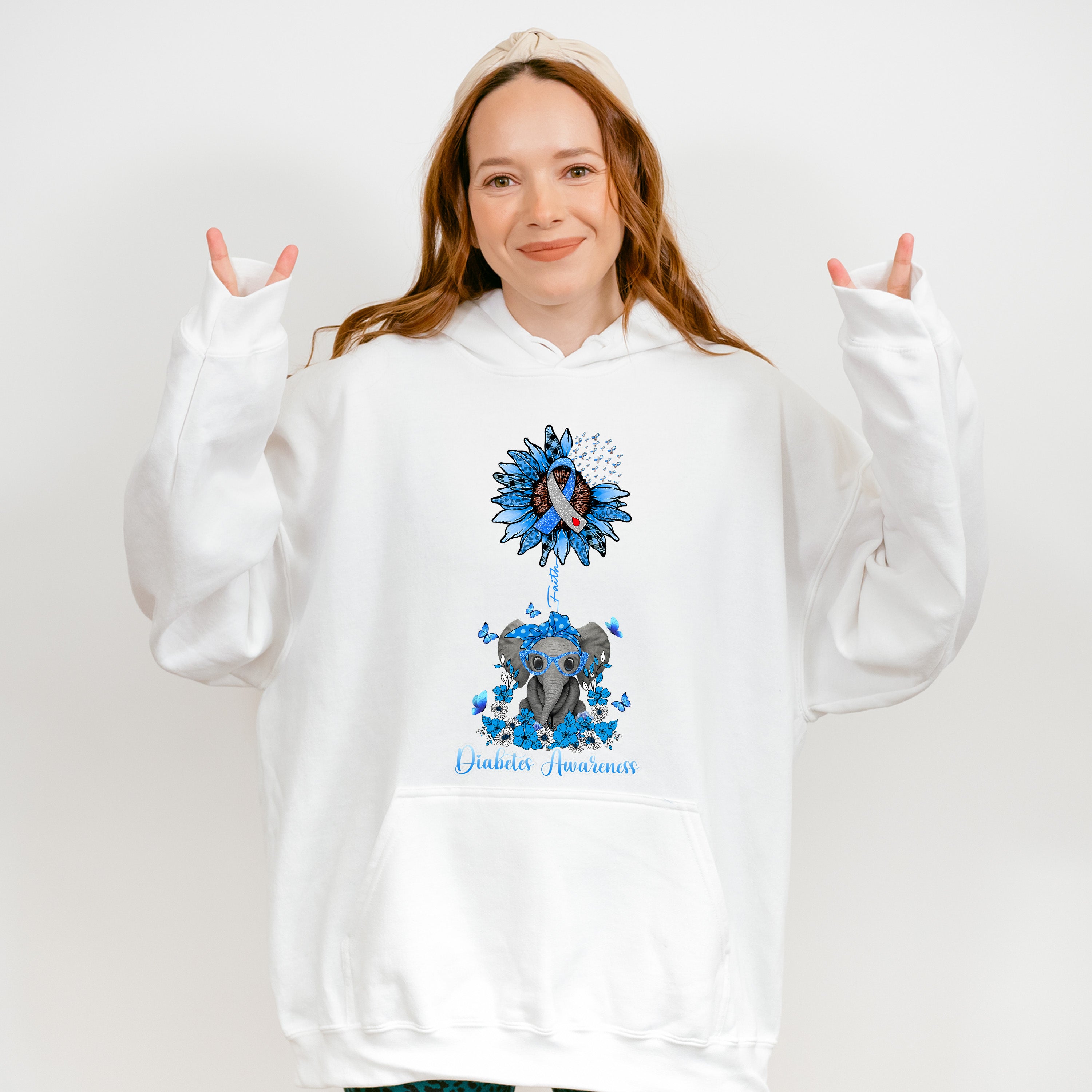 Diabetes Awareness Elephant Design - Diabetes Unisex Crewneck T-Shirt Sweatshirt Hoodie