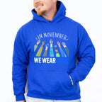 In November We Wear Blue Design - Diabetes Unisex Crewneck T-Shirt Sweatshirt Hoodie