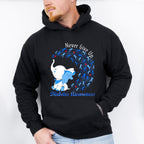 Never Give Up Elephant Design - Diabetes Unisex Crewneck T-Shirt Sweatshirt Hoodie