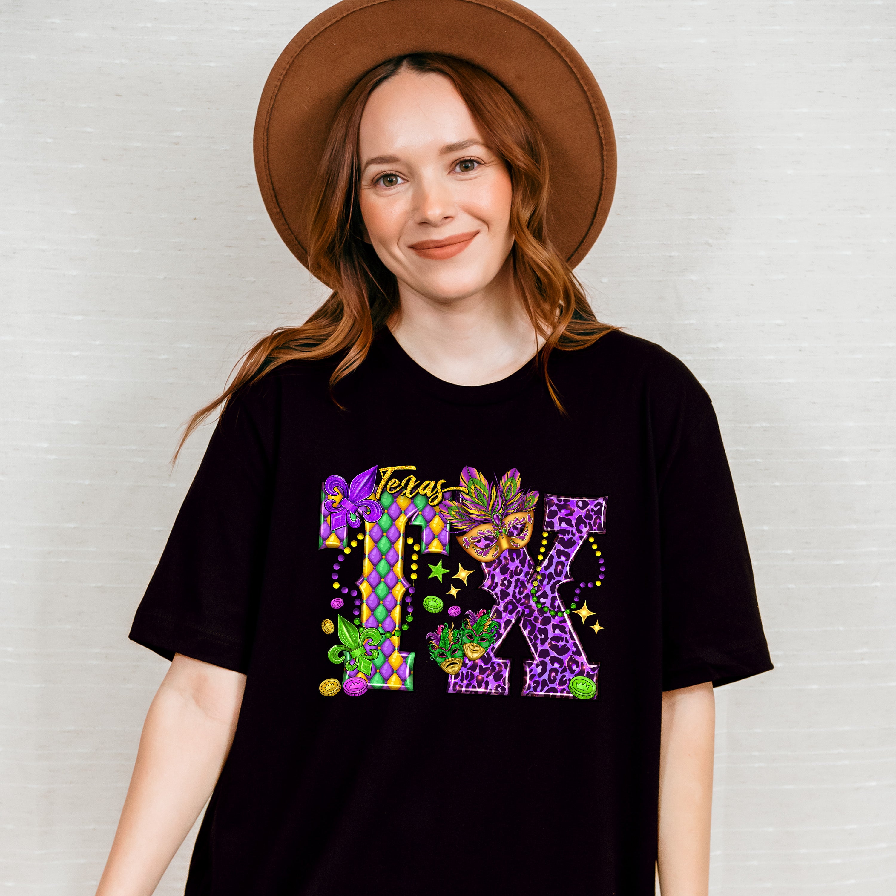 Texas TX Mardi Gras Design - Mardi Gras Unisex Crewneck T-Shirt Sweatshirt Hoodie